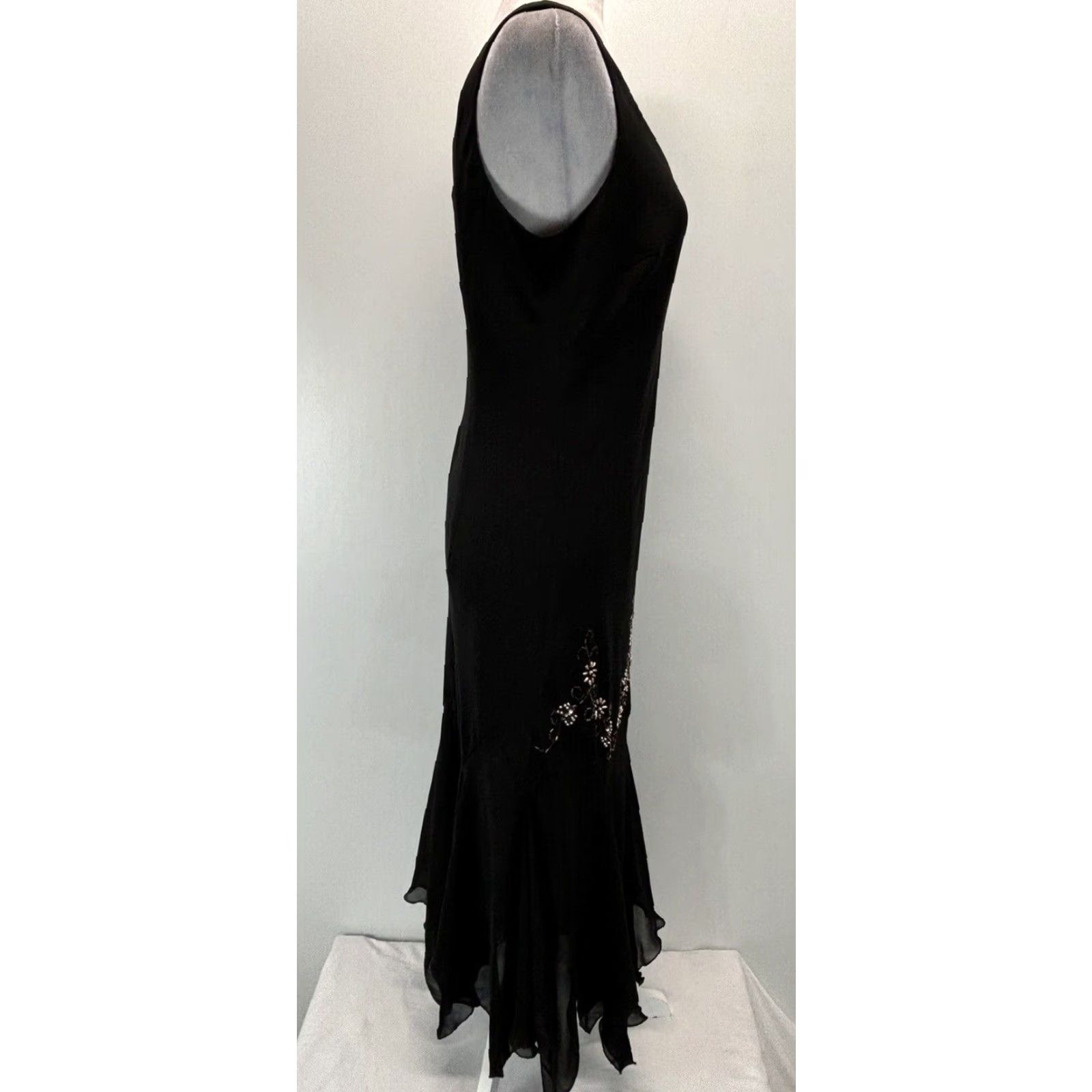 Vintage Vtg S.L. Fashions Fairy Goth Dress Sz 16 Black Beaded Sleeveless Y2K Whimsigoth Size XXL / US 16-18 / IT 52-54 - 4 Thumbnail