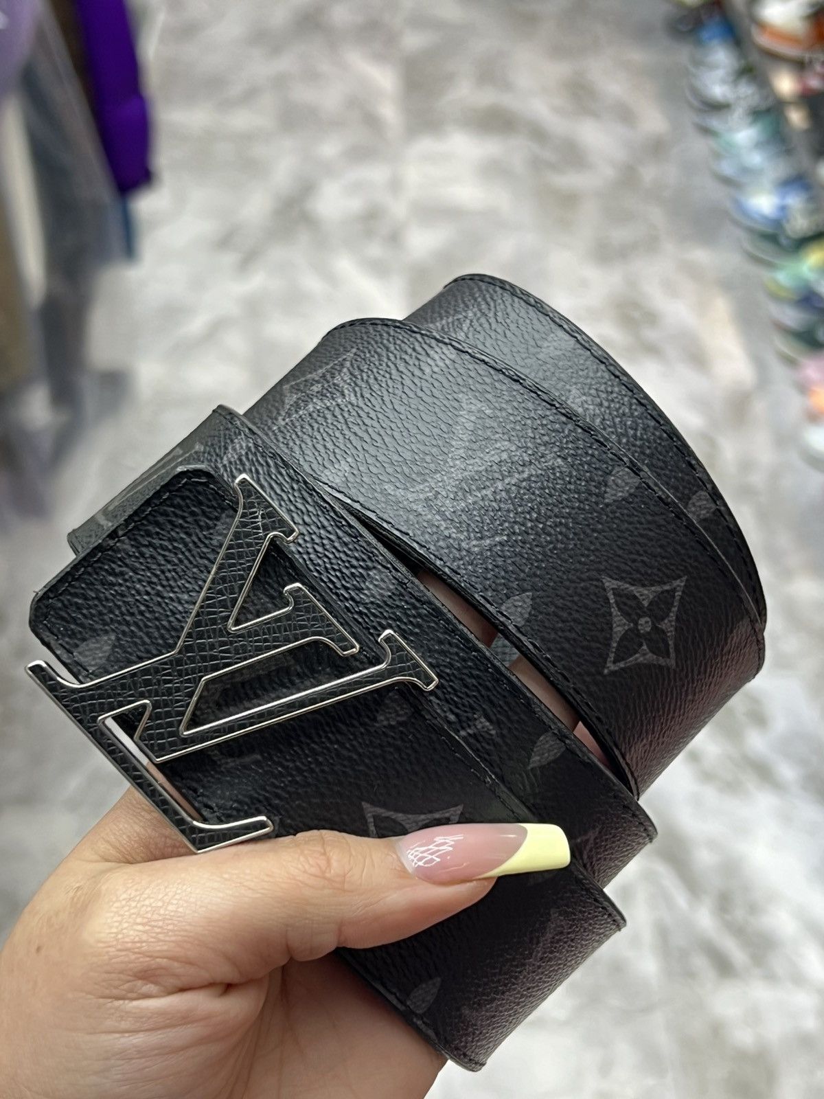 Louis Vuitton Louis Vuitton belt silver/black buckle belt Size 44 - 1 Thumbnail