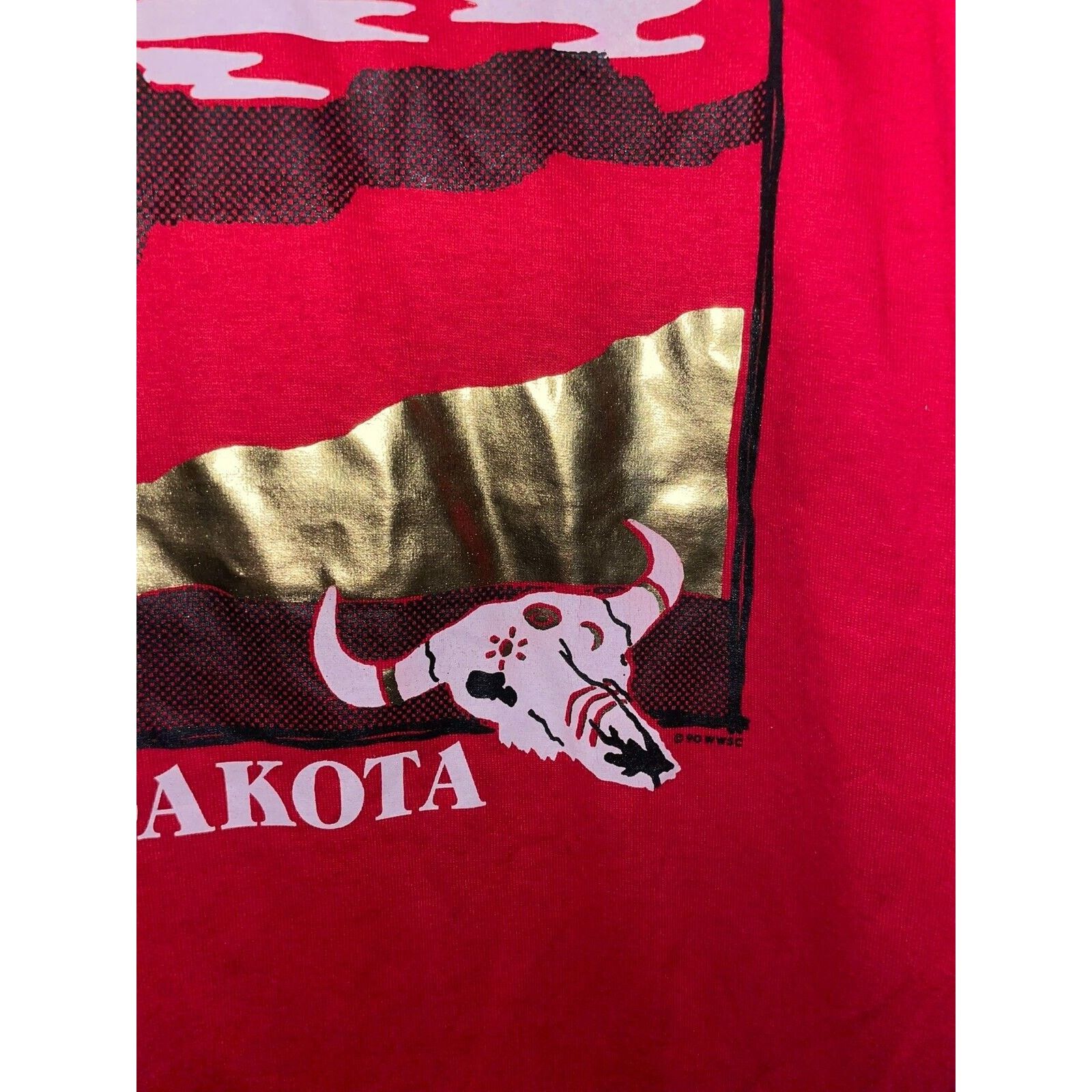Jerzees Vintage Native American Shirt South Dakota Tee Red Tee 90s M Size US M / EU 48-50 / 2 - 5 Thumbnail