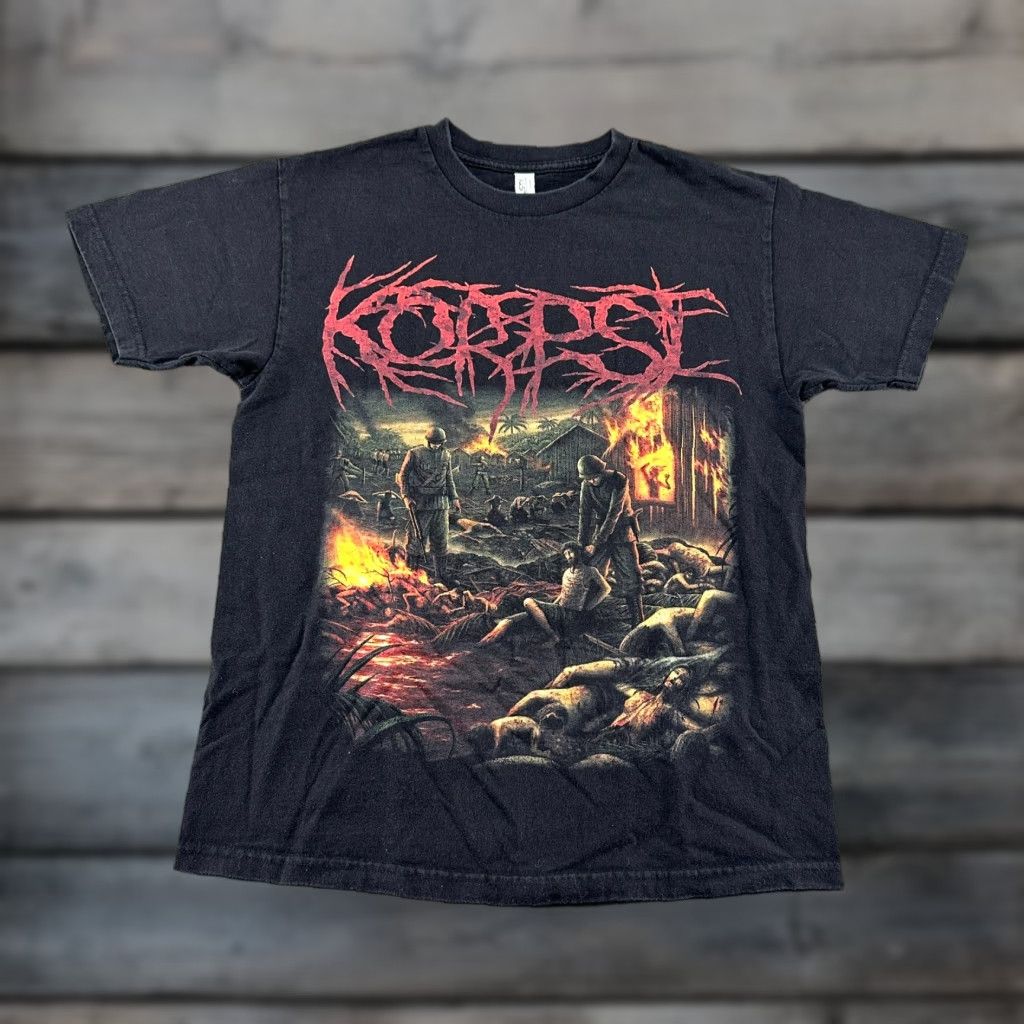 Vintage VINTAGE Korpse Shirt Alstyle Apparel & Activewear Mens M Black Short Sleeve Logo Graphic 90s Heavyweight T-Shirt Mens Size US M / EU 48-50 / 2 - 1 Thumbnail