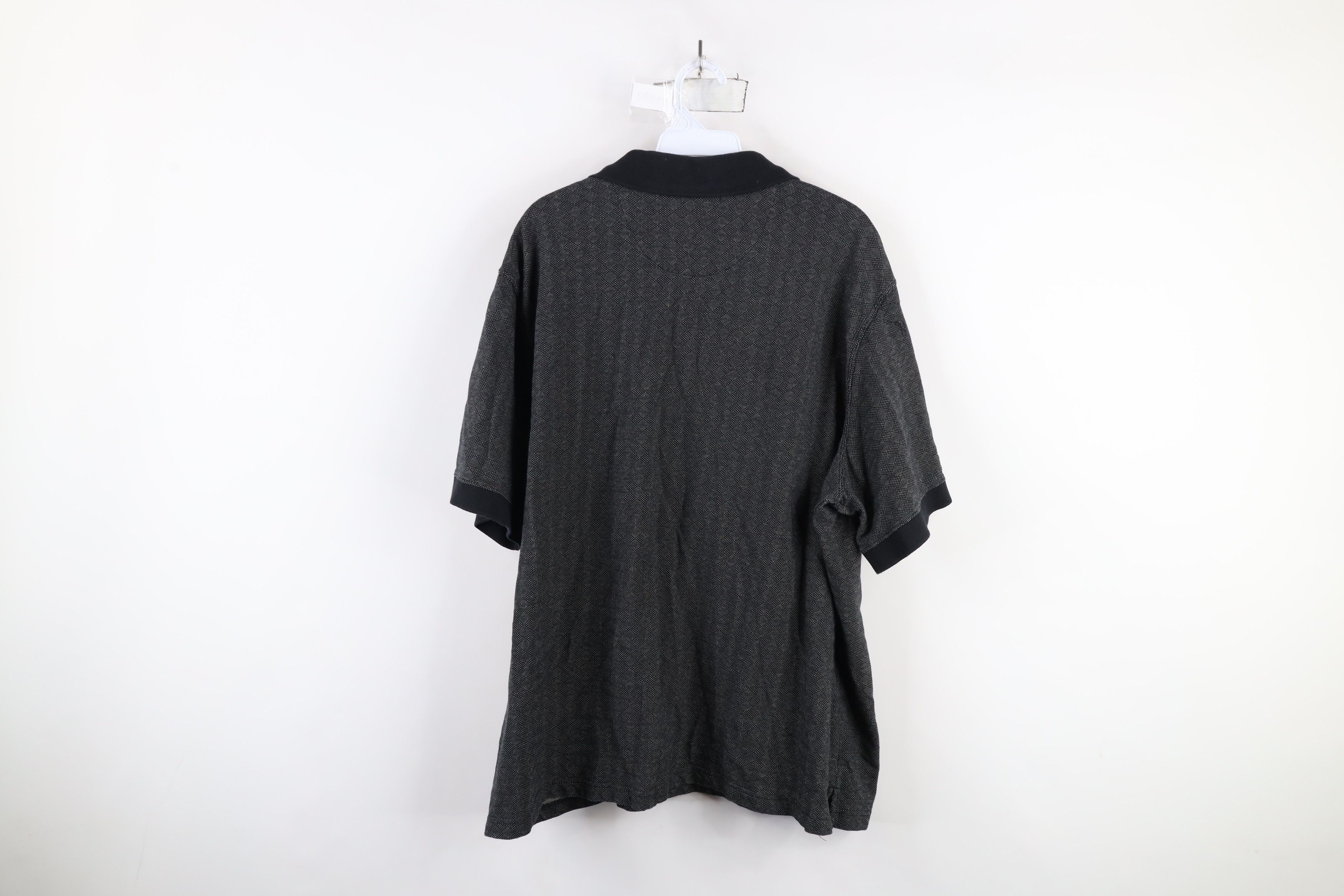 Vintage Vintage 90s Streetwear Diamond Short Sleeve Polo Shirt Black Size US XXL / EU 58 / 5 - 8 Thumbnail
