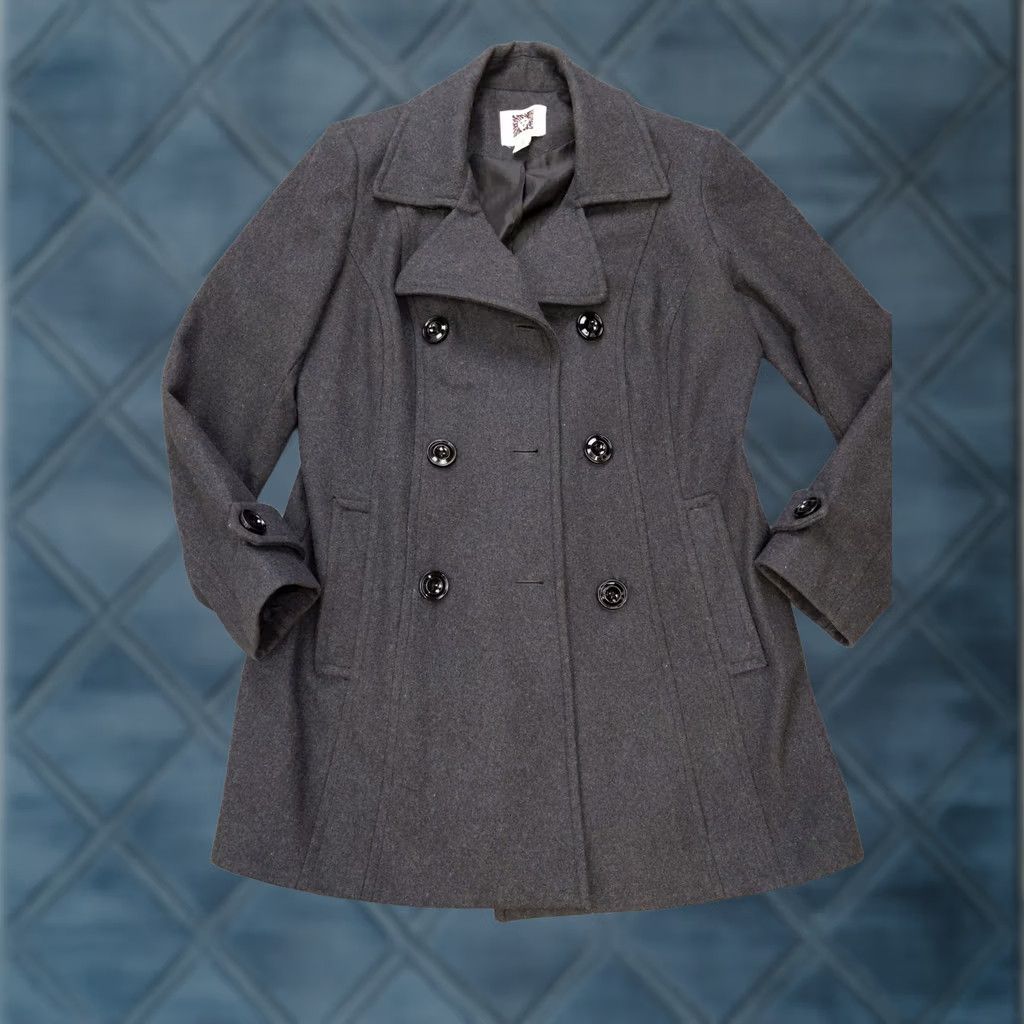 Anne Klein Anne Klein Coat Womens Medium Wool Blend Peacoat Button Front Winter Warm Melton Size M / US 6-8 / IT 42-44 - 1 Thumbnail