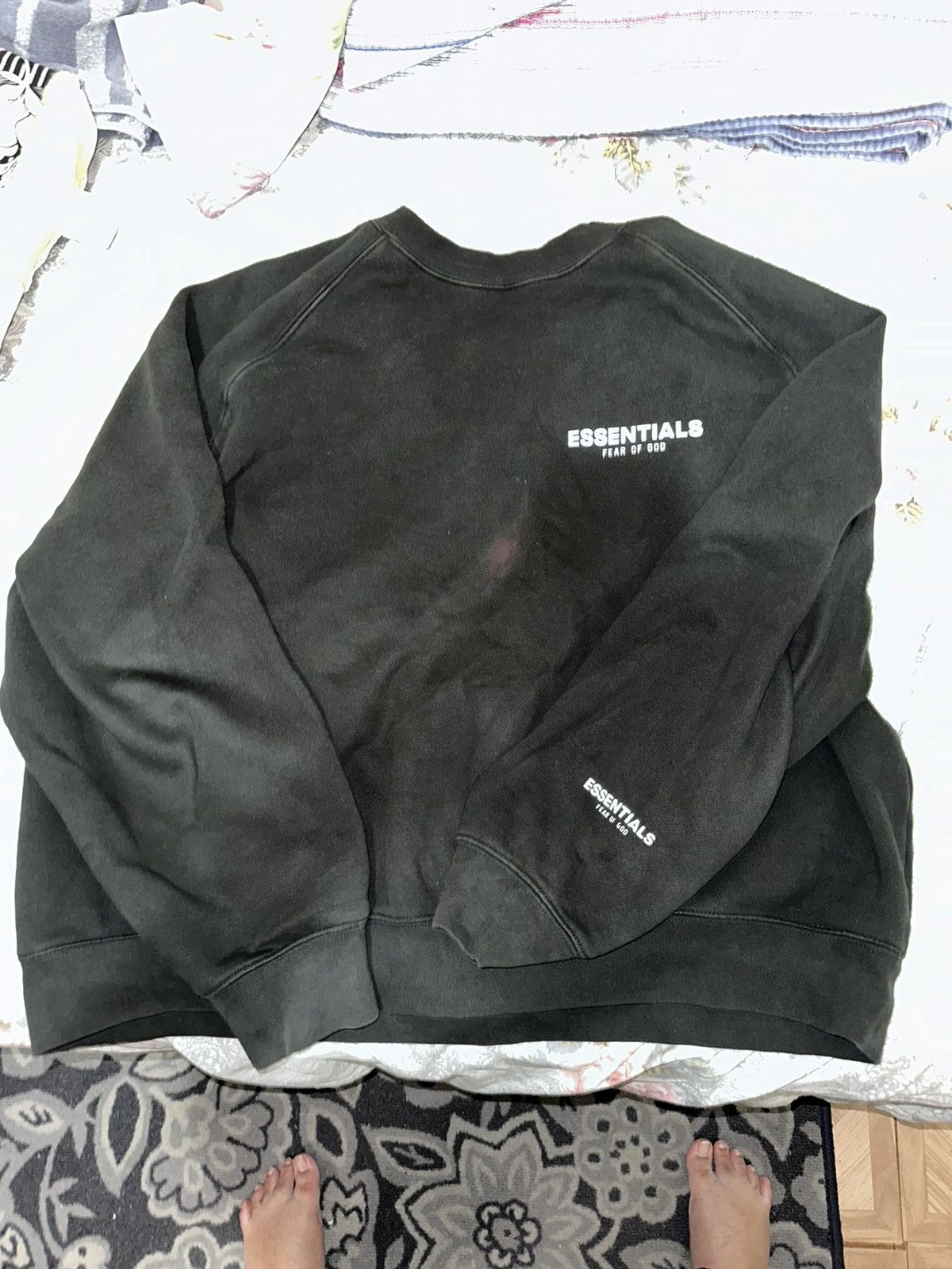 image of Essentials x Fear Of God Core Collection Black Crewneck, Men's (Size Large)