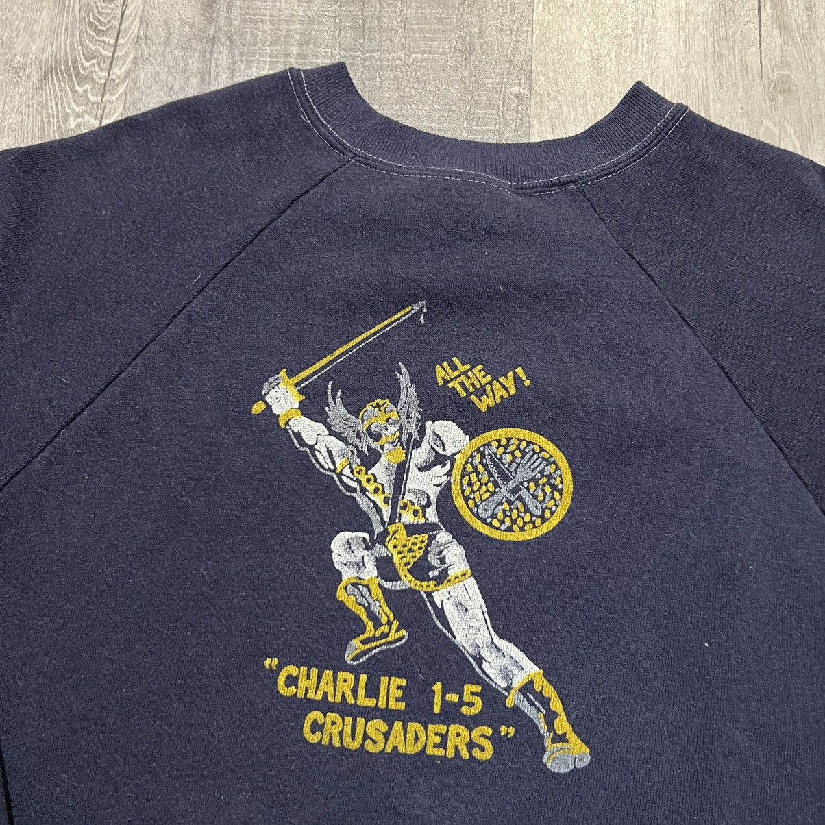 Vintage VTG Charlie Company 1-5 Crusaders 1970s Marines Sweatshirt Size US M / EU 48-50 / 2 - 2 Thumbnail