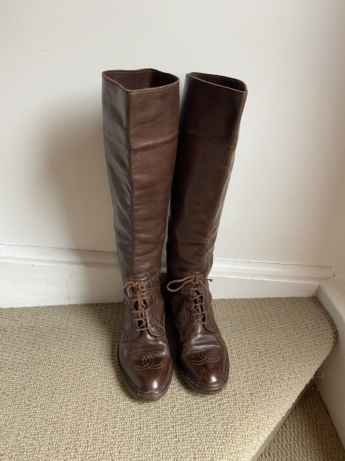 Chanel Chanel Leather Riding Boots Size US 7 / IT 37 - 1 Thumbnail