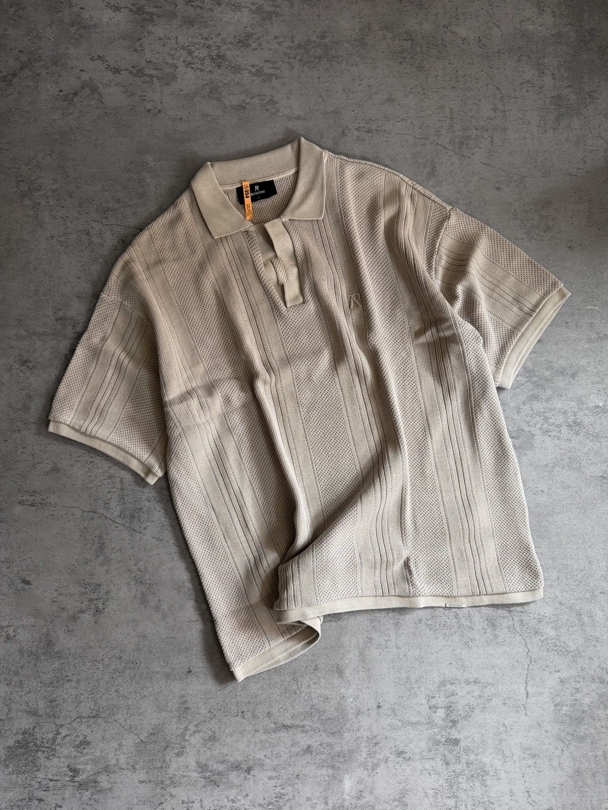 Represent Clo. Represent Open Stitch Polo - Cashmere Size US L / EU 52-54 / 3 - 1 Thumbnail