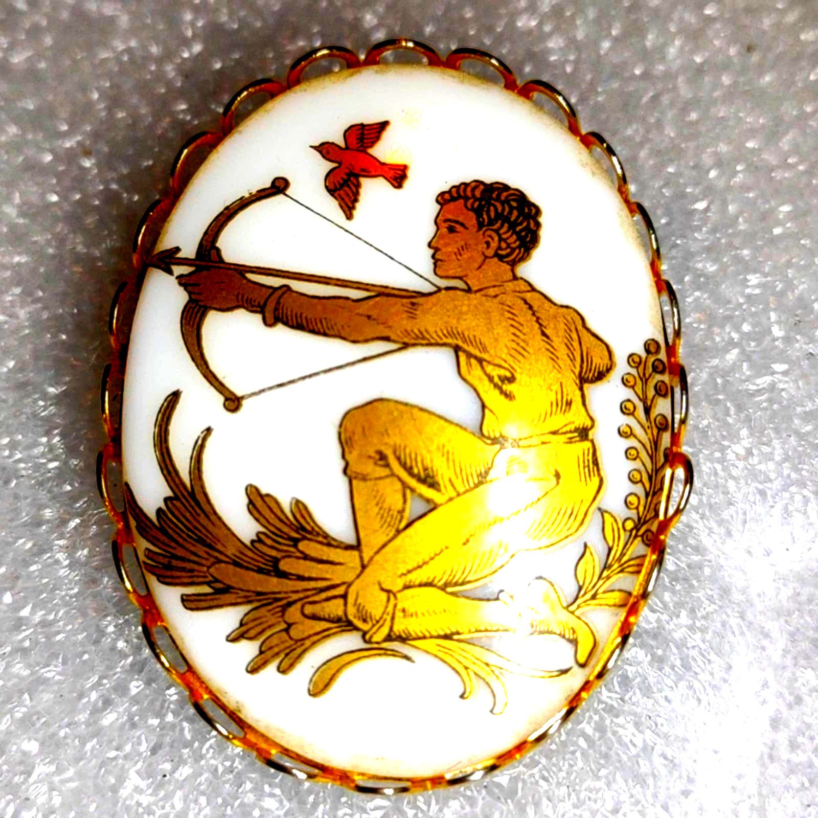 Vintage 70's Cupid Angel with Arrow Brooch~23k Gold Angel and Trim Size ONE SIZE - 1 Thumbnail