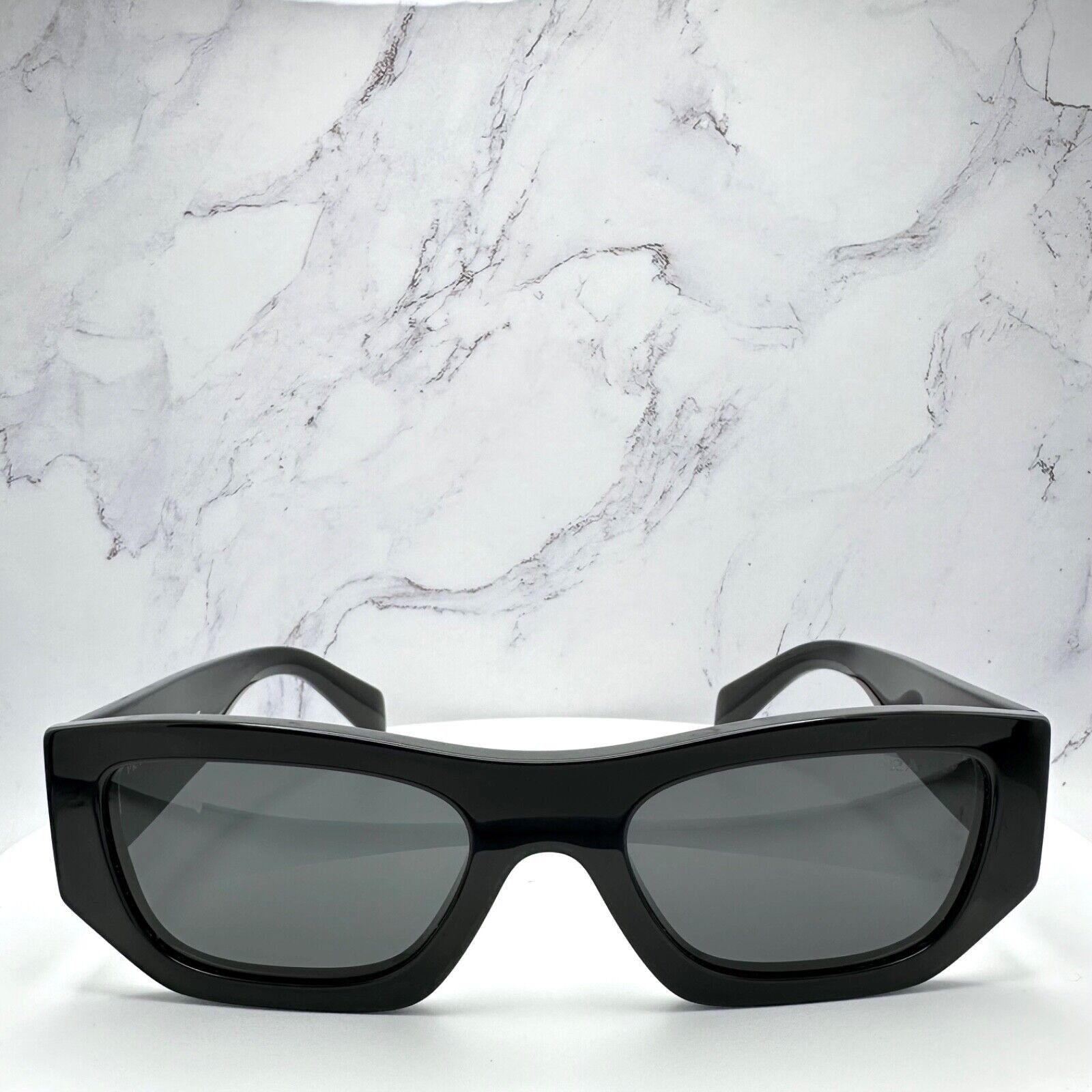 Prada PRADA Sunglasses Black Square PRADA MILANO Silver Logo Size ONE SIZE - 2 Thumbnail