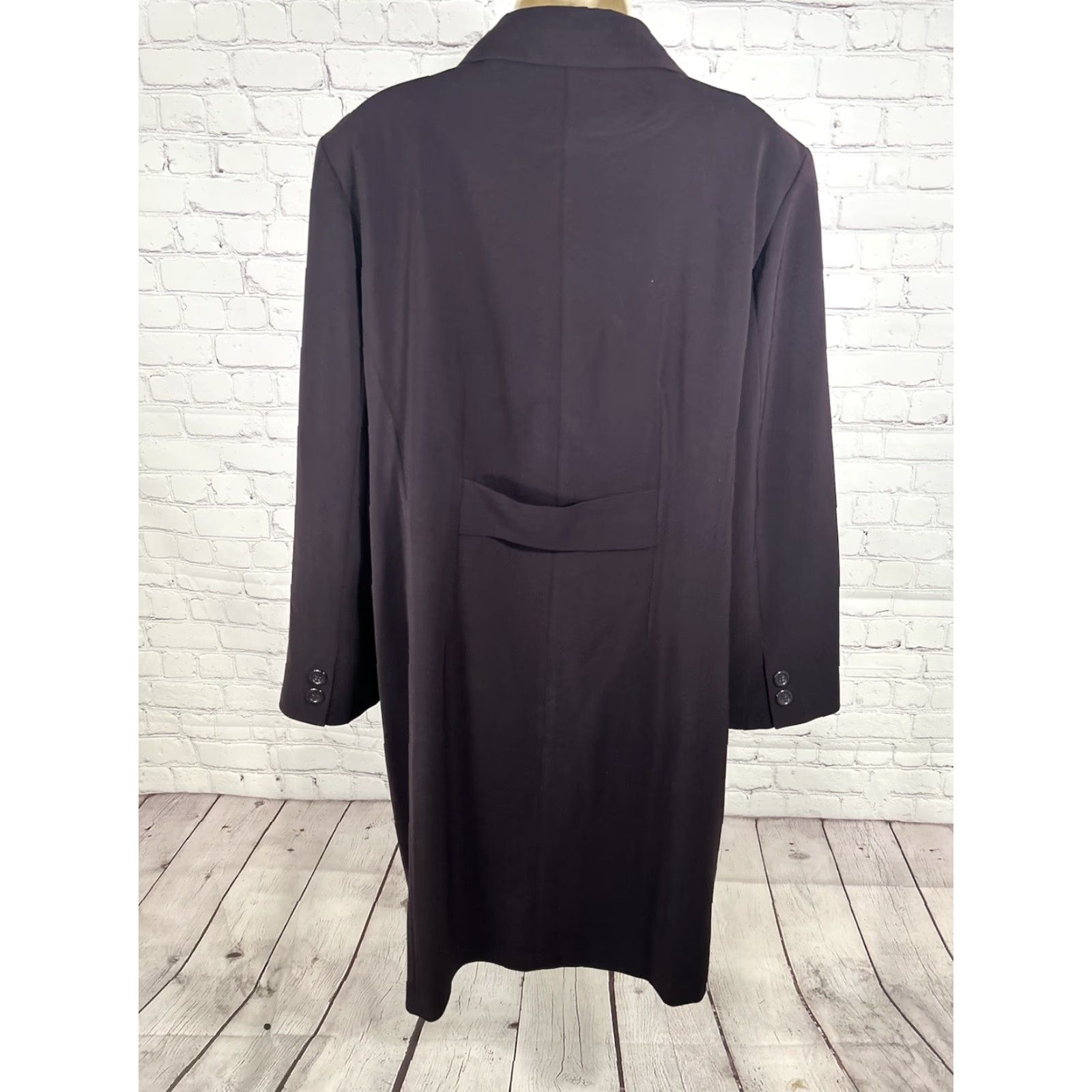 Vintage Gallery Overcoat Dark Purple Long Button Up Women's L Removable Lining Pockets Polyester Coat Size L / US 10 / IT 46 - 3 Thumbnail