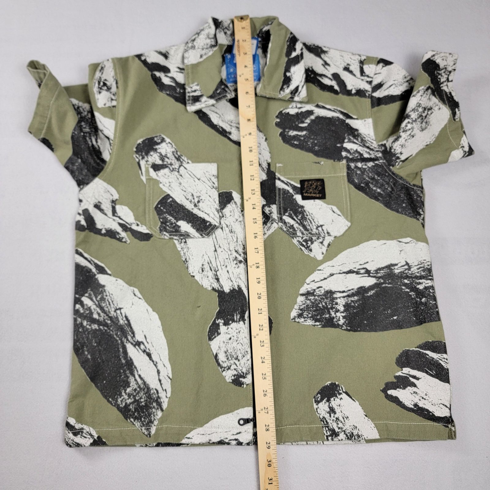Market Market Mens Green Talus Work Shirt Short Sleeve Sz L (601) Size US L / EU 52-54 / 3 - 7 Thumbnail