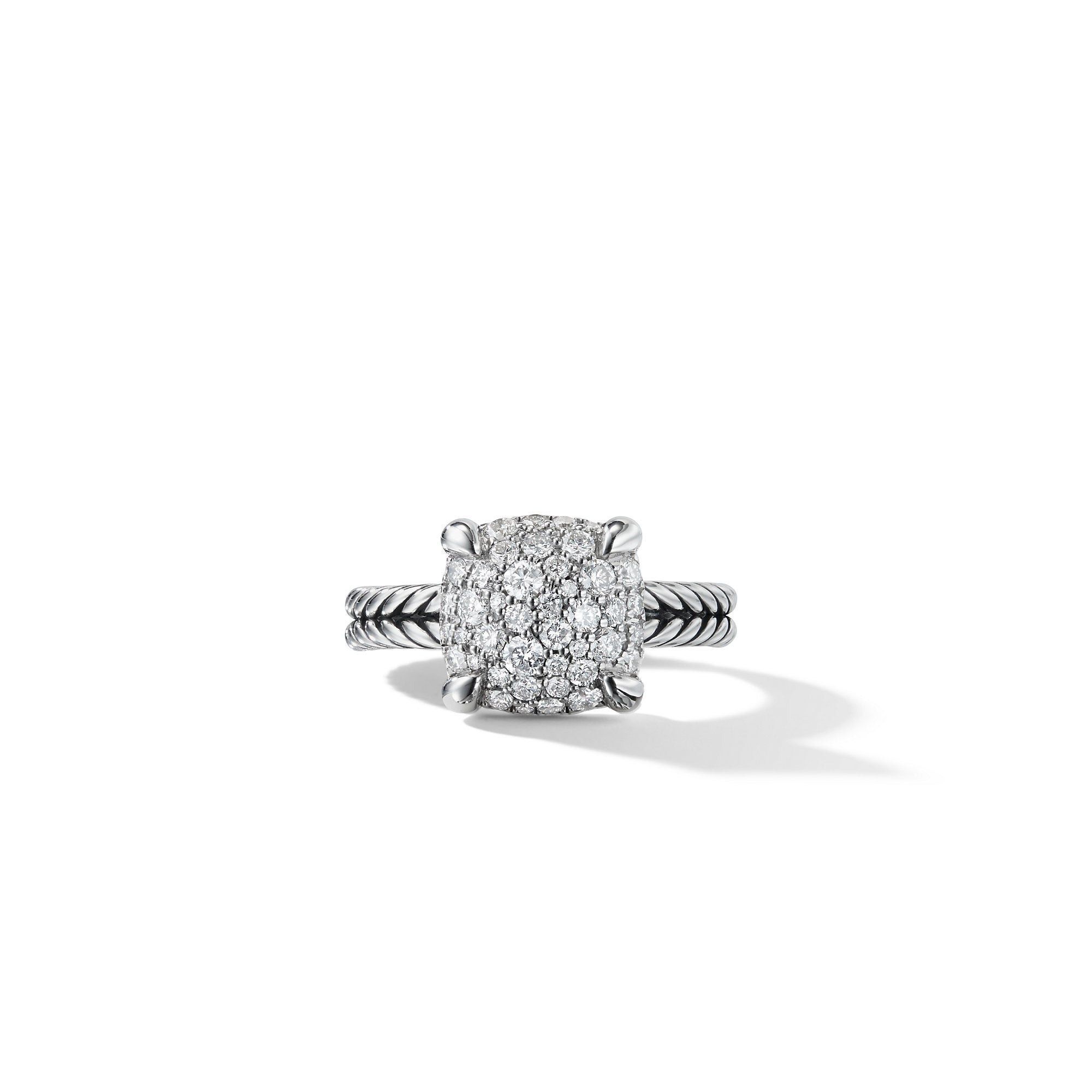 o1w1db10525 R12867D Ring in Silver with Pave Diamond