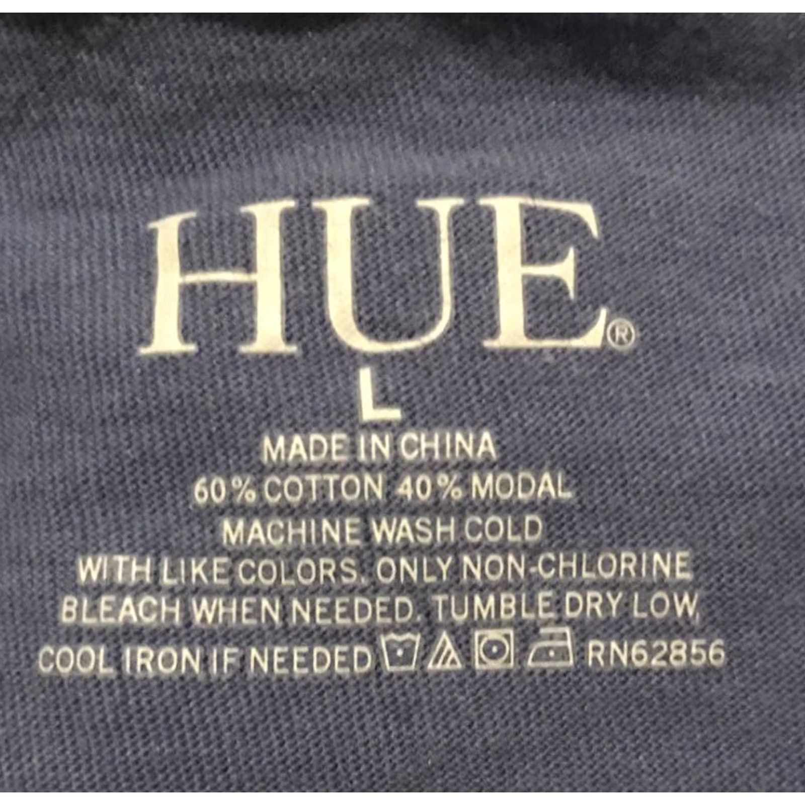 Vintage HUE Shirt Womens L Blue V-Neck Short Sleeve Pajama Top, Cotton Blend, Solid, Regular Size, Everyday 90s? Size L / US 10 / IT 46 - 3 Thumbnail