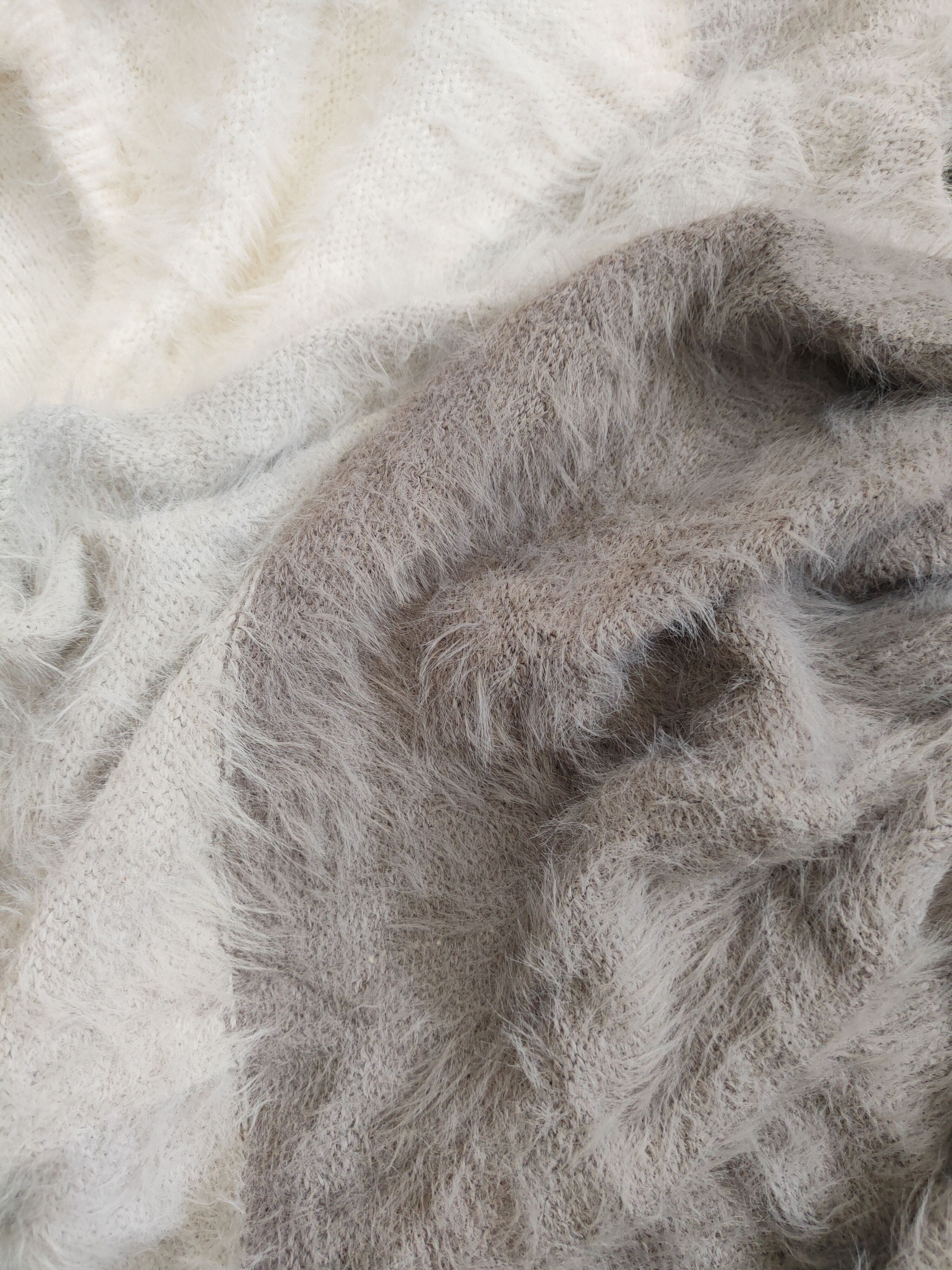 Homespun Knitwear Healthy Karen Gray Shag Shaggy Fur Mohair Knitwear #S2025 Size L / US 10 / IT 46 - 10 Thumbnail
