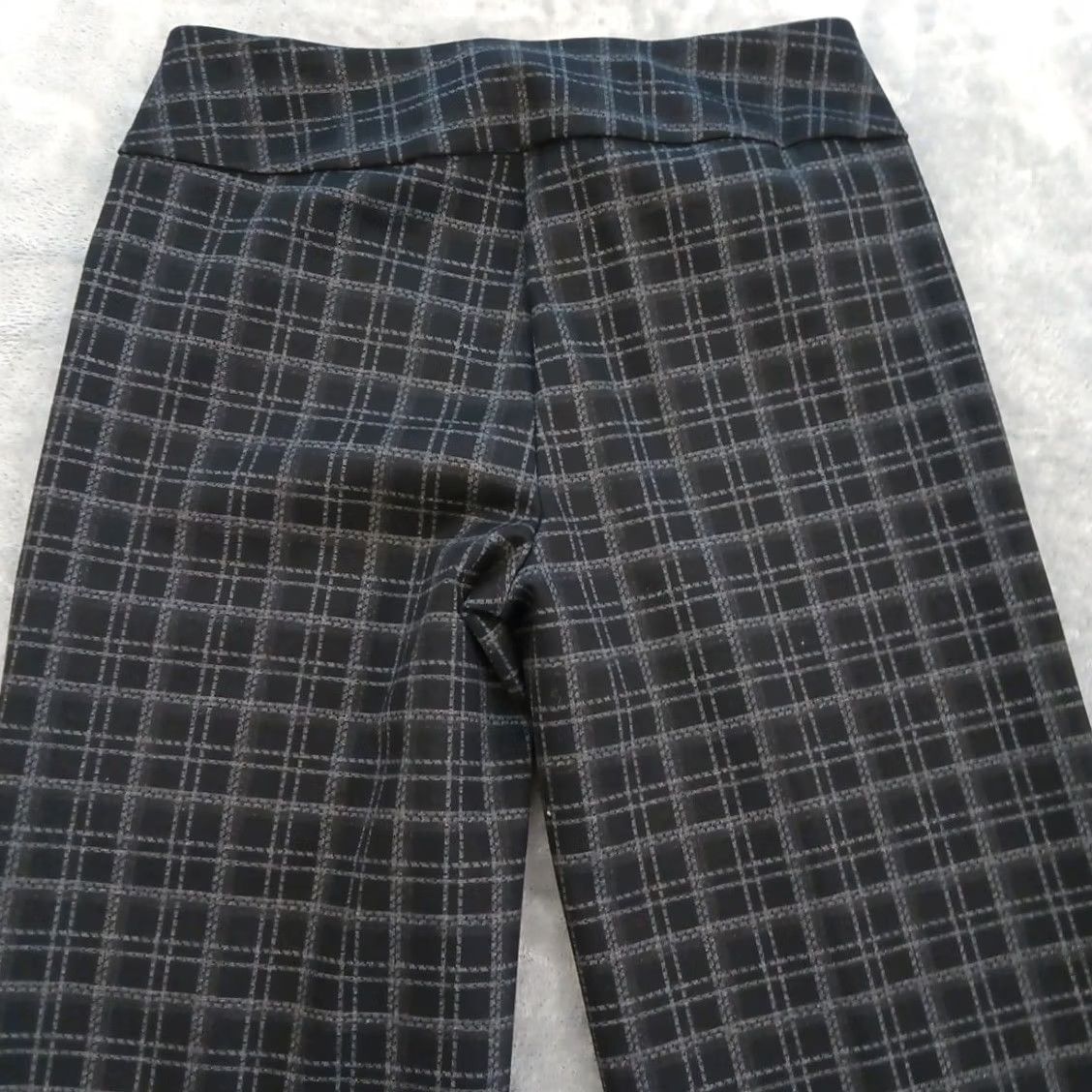 Vintage Zac & Rachel Pants Womens Small Gray Black Plaid Wide-Leg Pull On 30x29.5] Size 28" / US 6 / IT 42 - 7 Thumbnail