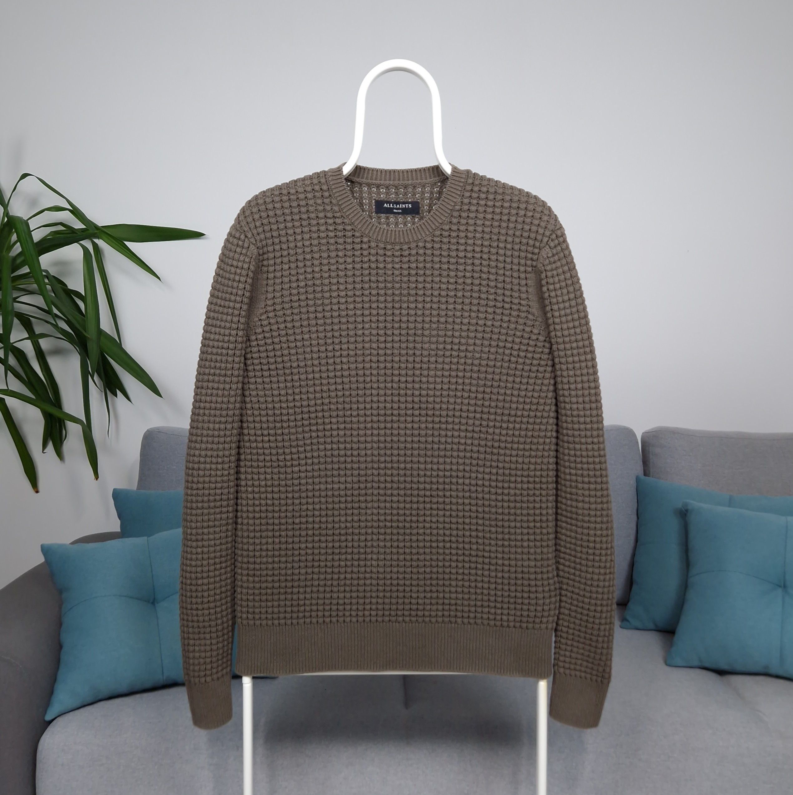 Allsaints Men's AllSaints Kargg Crew knitwear sweater swetashirt khaki Size US S / EU 44-46 / 1 - 1 Thumbnail
