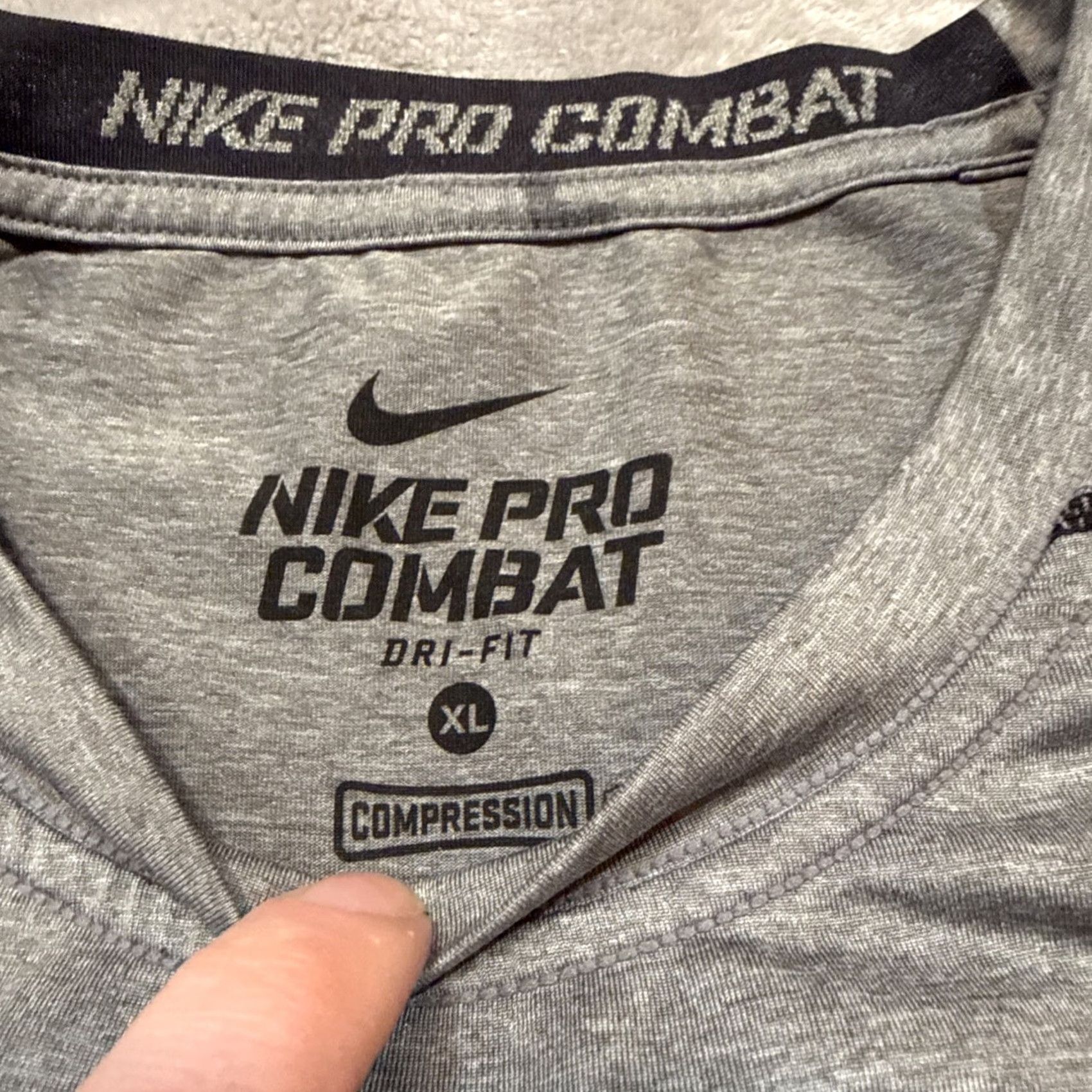 Nike Nike Pro Combat Shirt Mens XL Gray Compression Crew Neck Long Sleeve Dri-Fit Size US XL / EU 56 / 4 - 3 Thumbnail