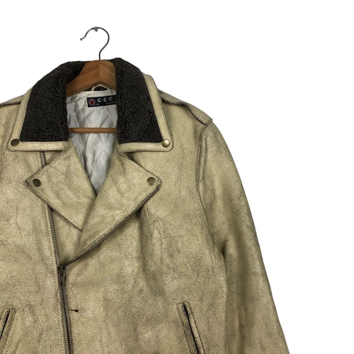Japanese Brand VINTAGE BIKER COW LEATHER JACKET DOUBLE COLLAR ISSEY MIYAKE Size US M / EU 48-50 / 2 - 8 Thumbnail