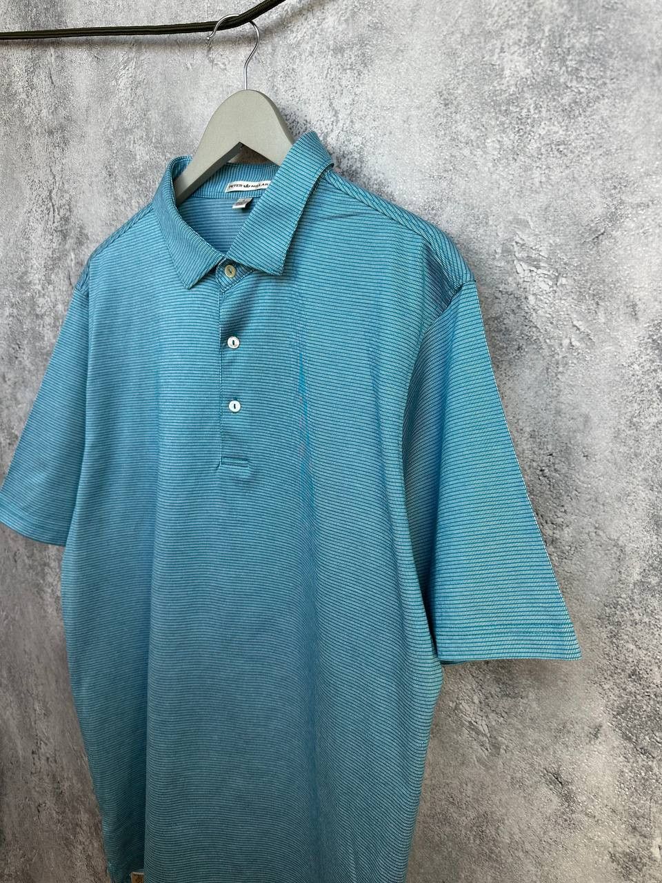Peter Millar Peter Millar Gingham Check Polo Shirt Aqua Blue Cotton SS Size US L / EU 52-54 / 3 - 5 Thumbnail