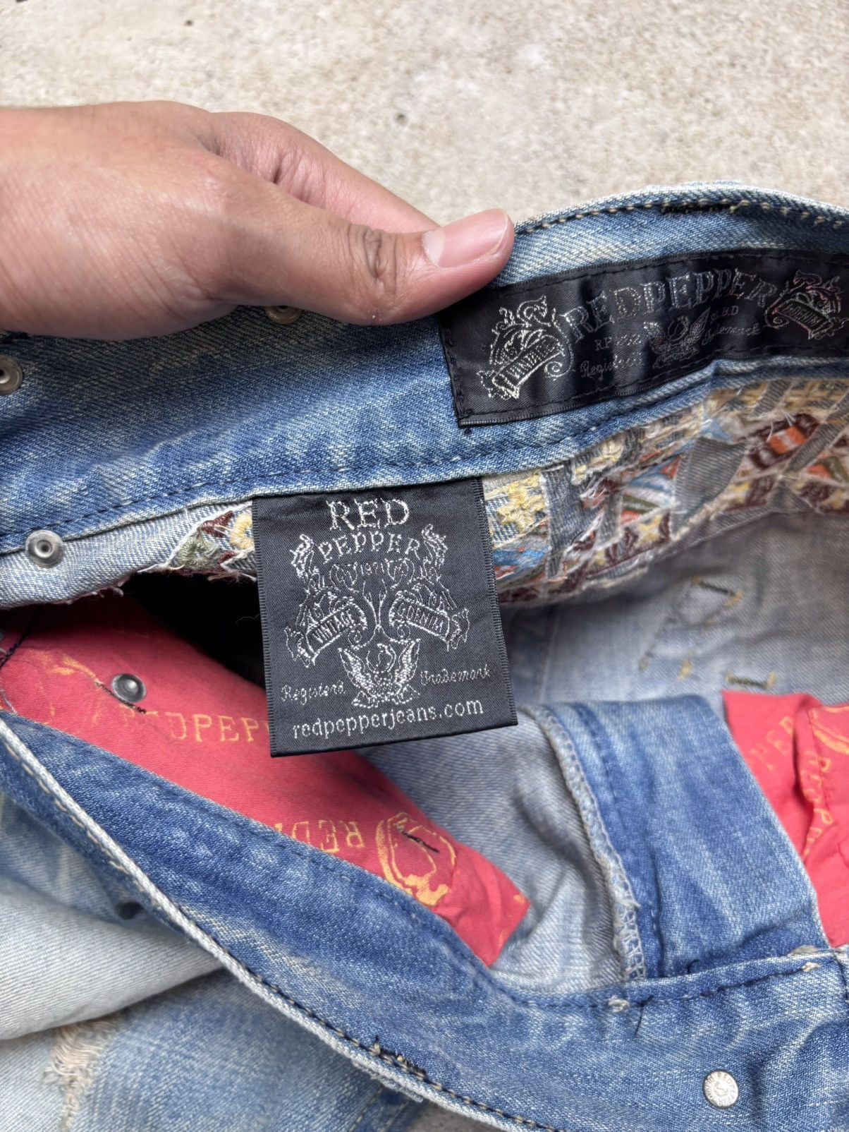 Le Grande Bleu (L.G.B.) RED PEPPER Indian Boot Cut Flared Jeans Denim Size 33 Size US 33 - 13 Thumbnail