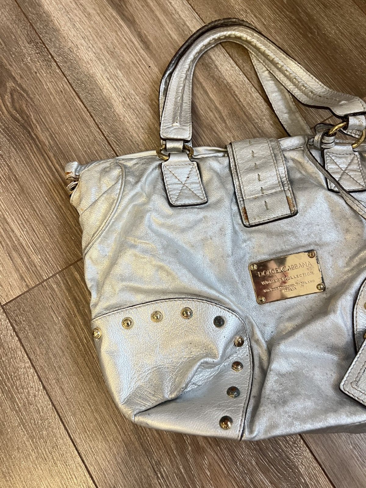 Dolce & Gabbana DOLCE & GABBANA Silver Leather Satchel Bag Size ONE SIZE - 6 Thumbnail