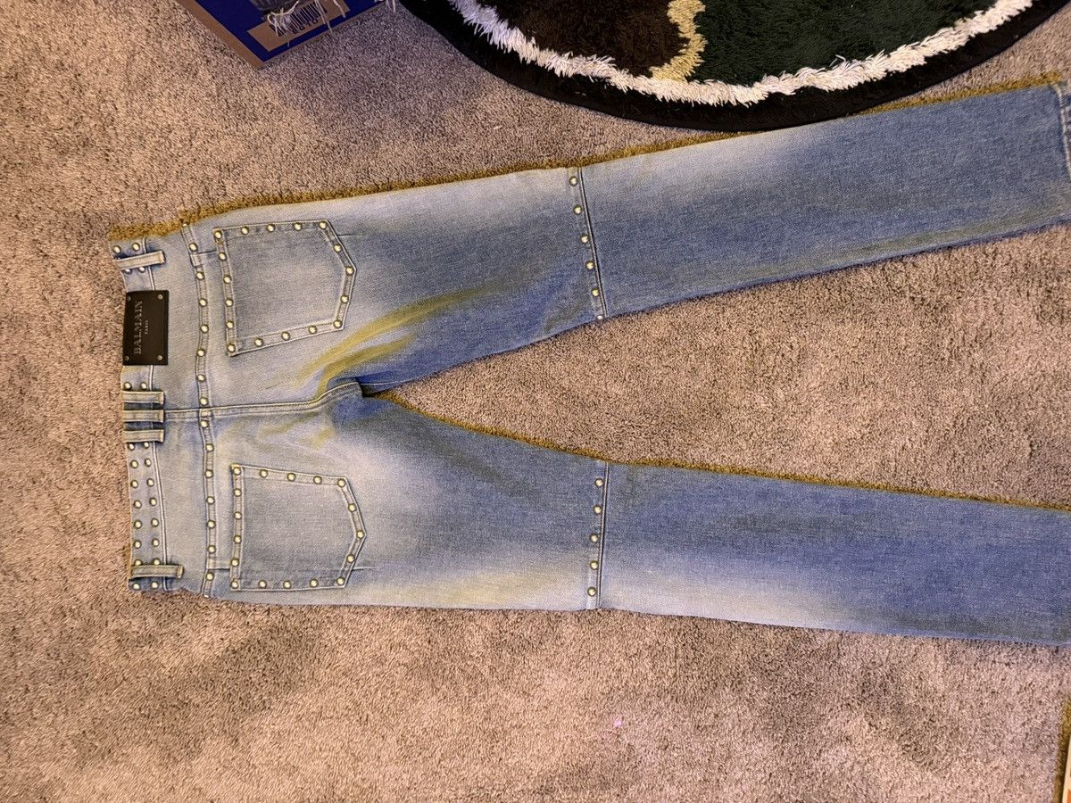 Balmain Balmain blue studded biker jeans Size US 28 / EU 44 - 4 Thumbnail