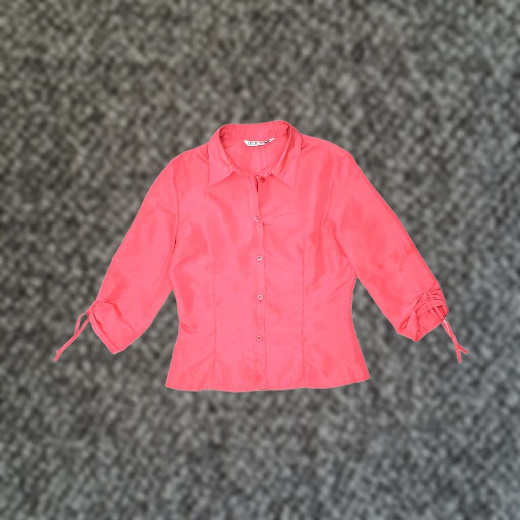 Penn VINTAGE NEW PENNY Womens Shirt Blouse Pink Medium 3/4 Sleeve Polyester UK 12 Size M / US 6-8 / IT 42-44 - 1 Thumbnail