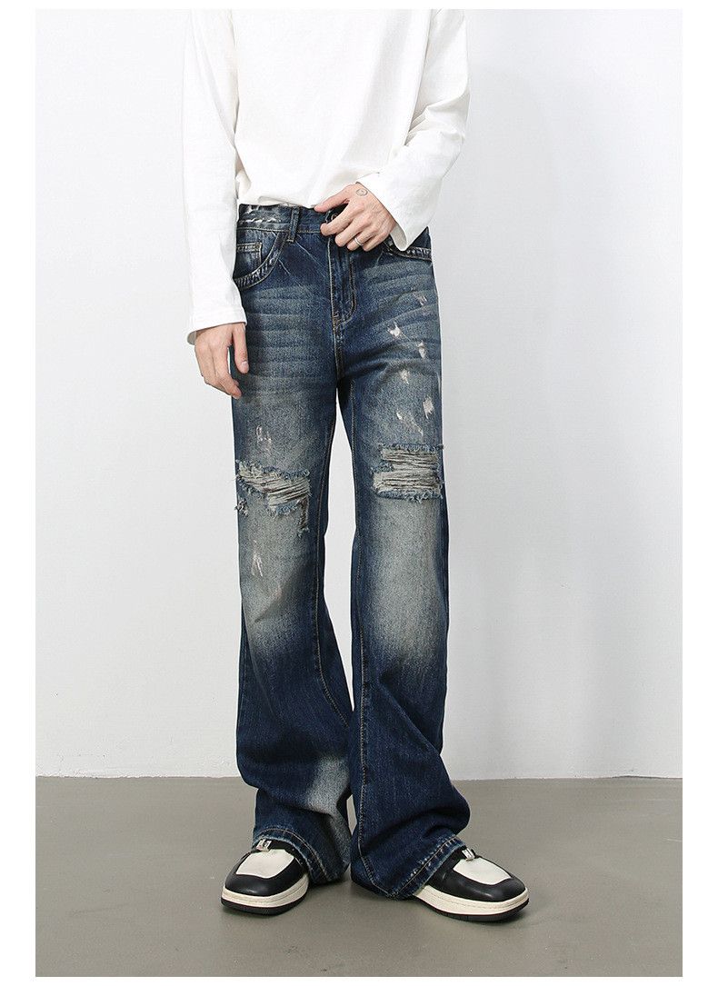 Japanese Brand High street retro men's trendy cool ripped flared jeans Size US 32 / EU 48 - 2 Thumbnail