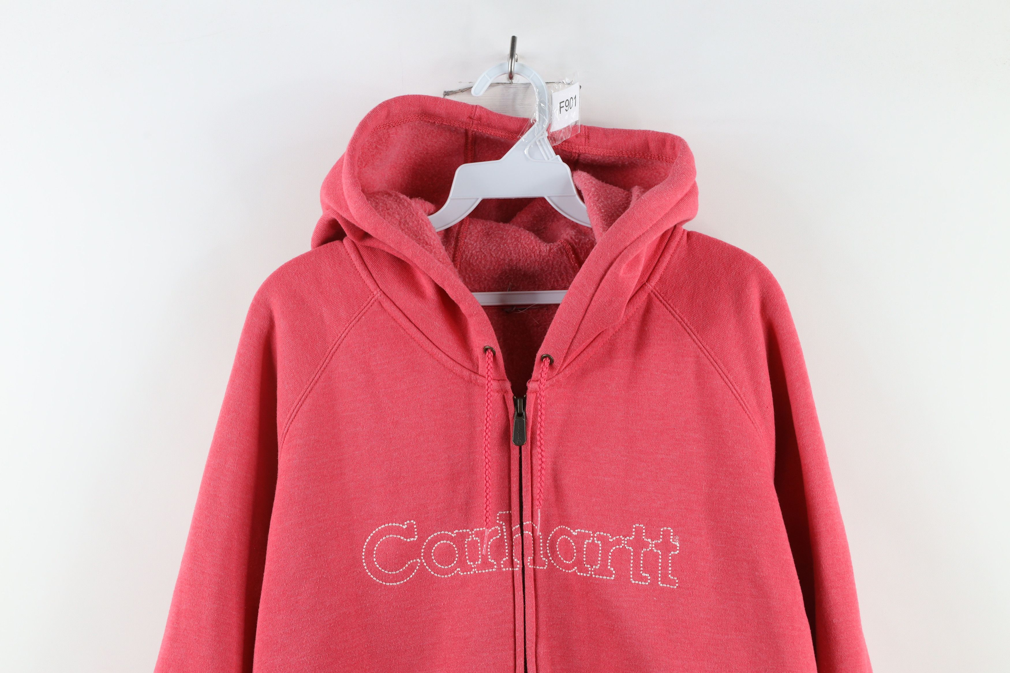 Vintage Vintage 90s Carhartt Out Heavyweight Full Zip Hoodie Pink Size XXL / US 16-18 / IT 52-54 - 2 Thumbnail