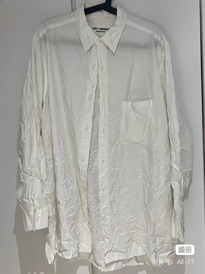 Yohji Yamamoto Yohji Yamamoto Mainline White Pleated Shirt 2505-Nextarrow Size US M / EU 48-50 / 2 - 1 Thumbnail