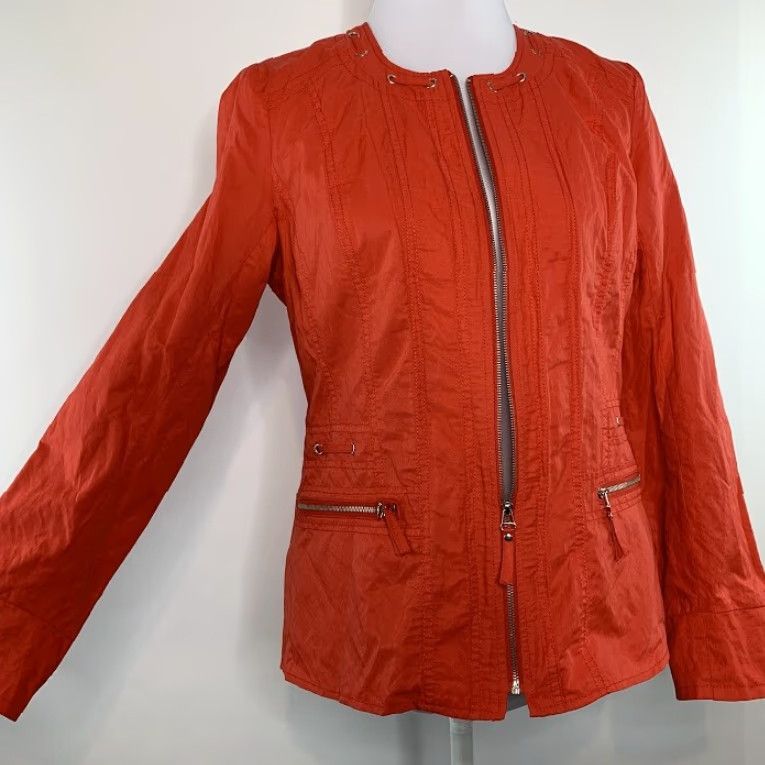 Laura Ashley LAURA ASHLEY Jacket Womens Casual Full Zip Front Zip Pockets Lined Size S Red/Orange Size S / US 4 / IT 40 - 7 Thumbnail