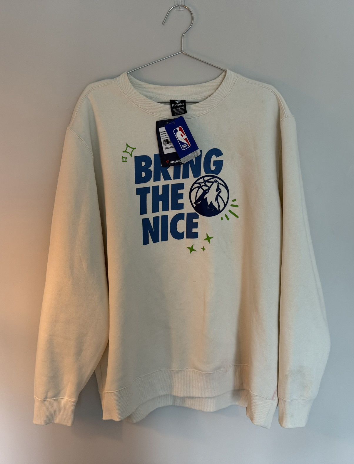NBA Wolves “Bring The Nice” Crewneck 2XL – New Size US XXS / EU 40 - 1 Thumbnail