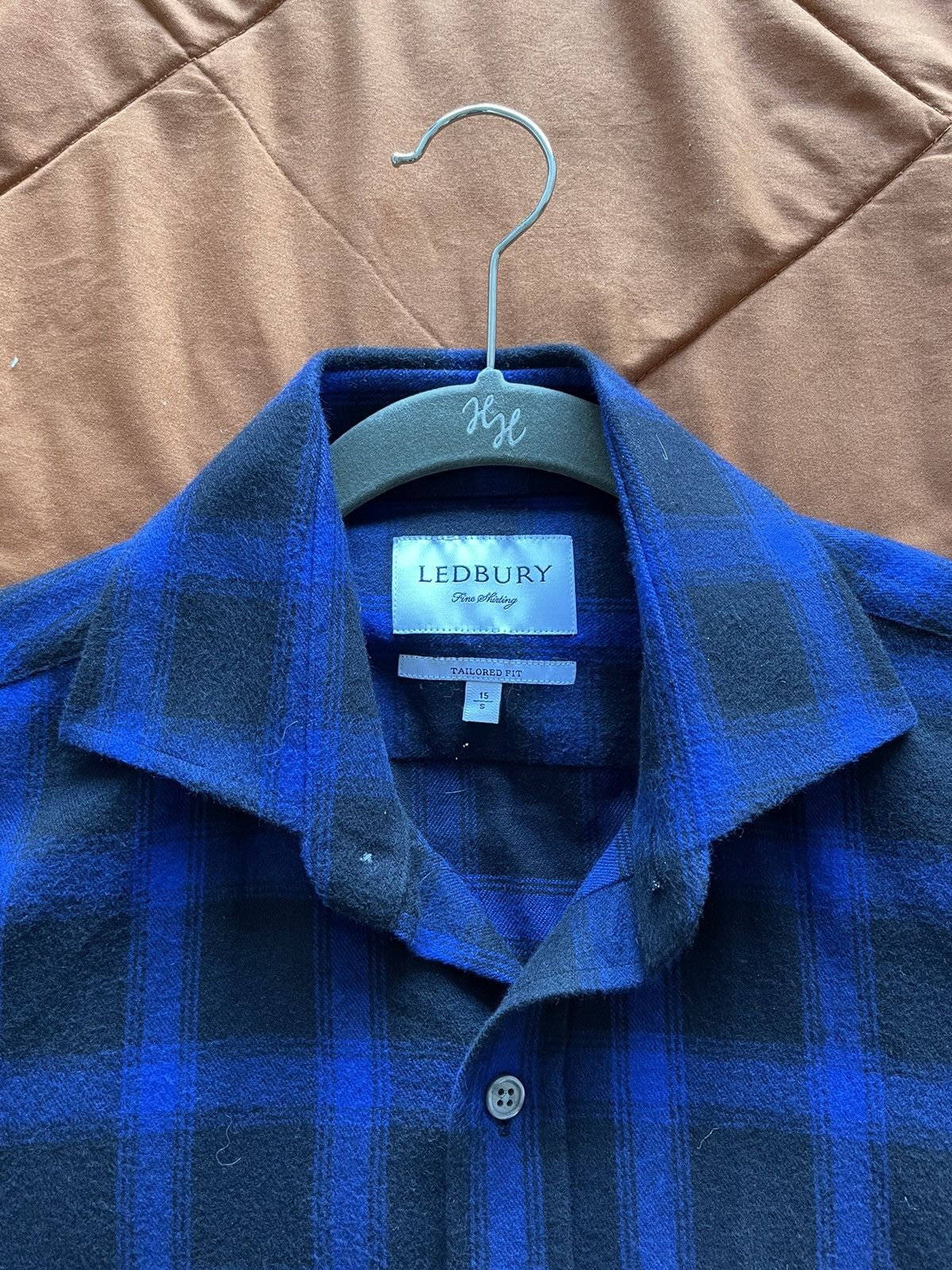 Ledbury Antonio Flannel Button Down Shirt (Size 15) Size US S / EU 44-46 / 1 - 4 Thumbnail