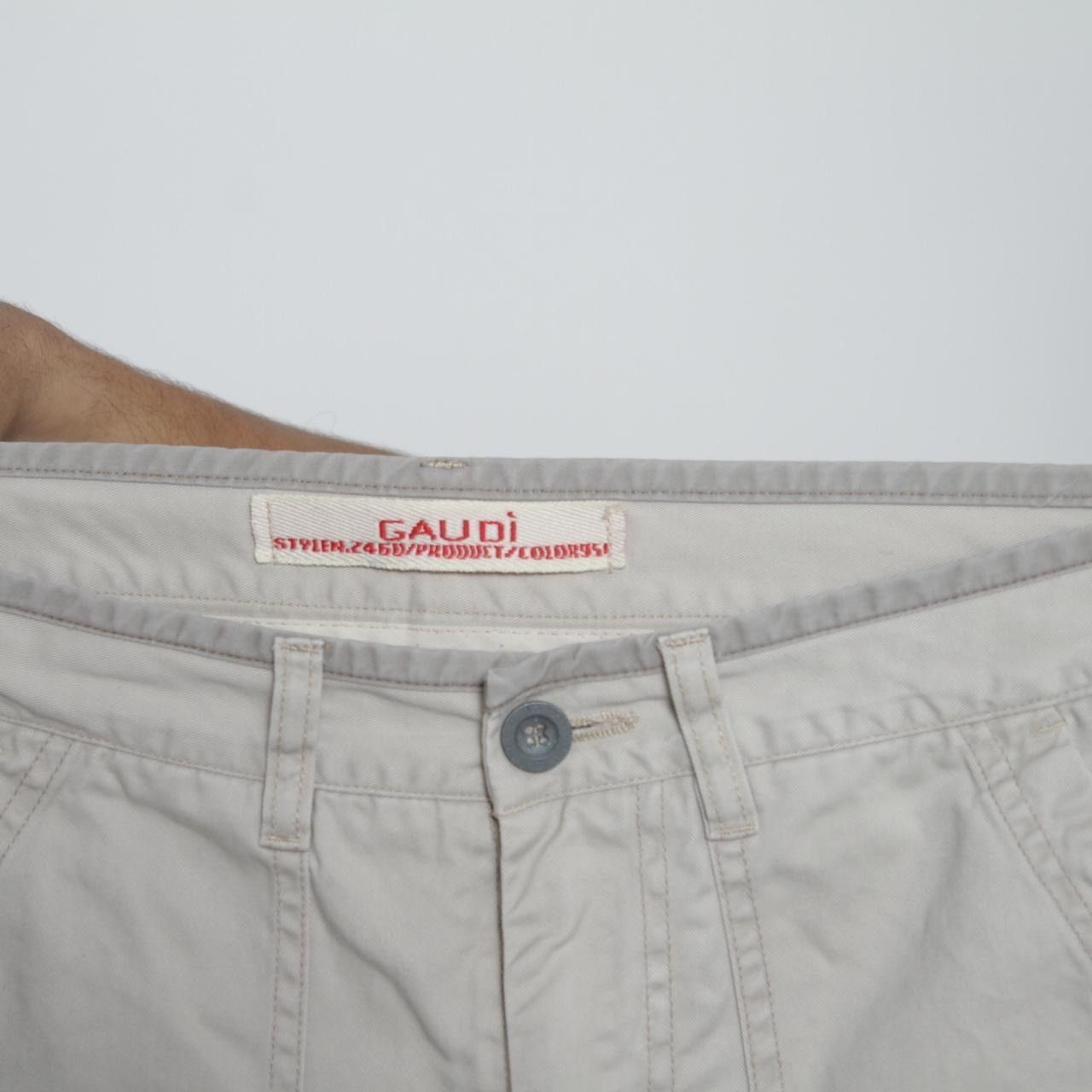 Vintage CREAM SIDE STRIPE DETAIL PANTS WITH BACK GRAPHIC BY GAUDI Size US 30 / EU 46 - 6 Thumbnail