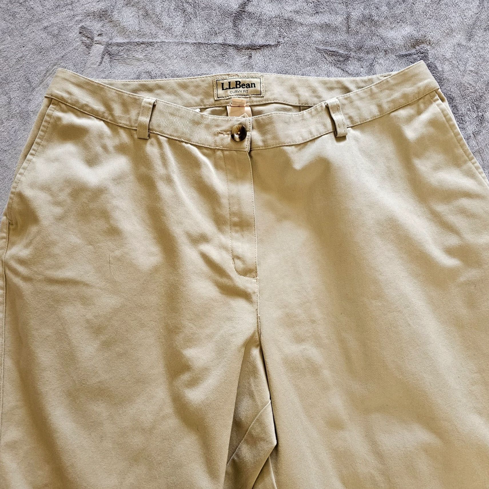 Vintage LL Bean Pant Slacks Women Size 16 Beige Tan High Rise Flat Front Zip Closure Dress Pants Classic Straight Size 38" / US 16 / IT 52 - 2 Thumbnail