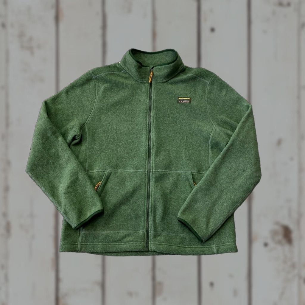 Vintage LL Bean Men's Zip Up Fleece Sweatshirt Regular Fit Green Size L Size US L / EU 52-54 / 3 - 1 Thumbnail