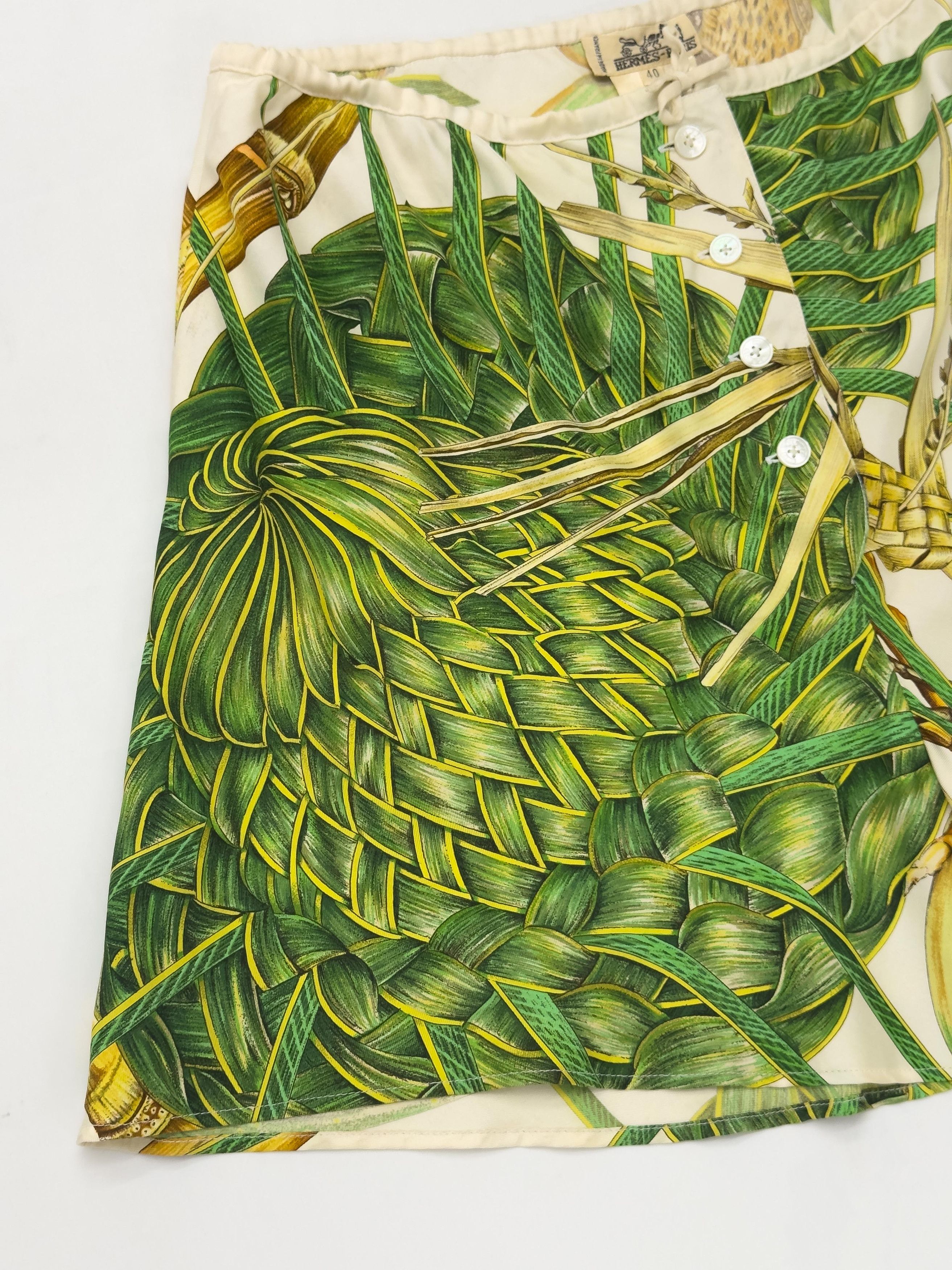 Hermes HERMÈS “Jardin Créole” Silk Shorts Size 29" - 3 Thumbnail