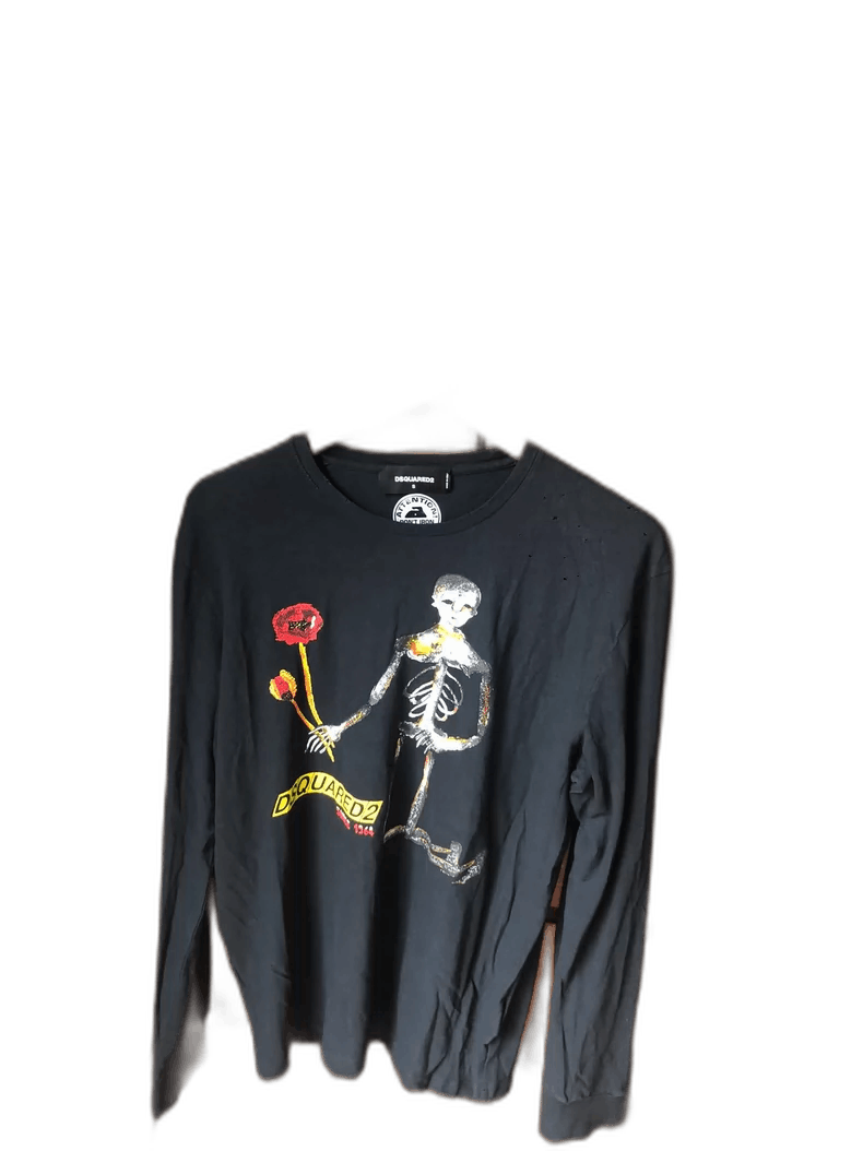 Dsquared2 Dsquared2 Long Sleeve T-Shirt with Skeleton Design Size US L / EU 52-54 / 3 - 1 Thumbnail