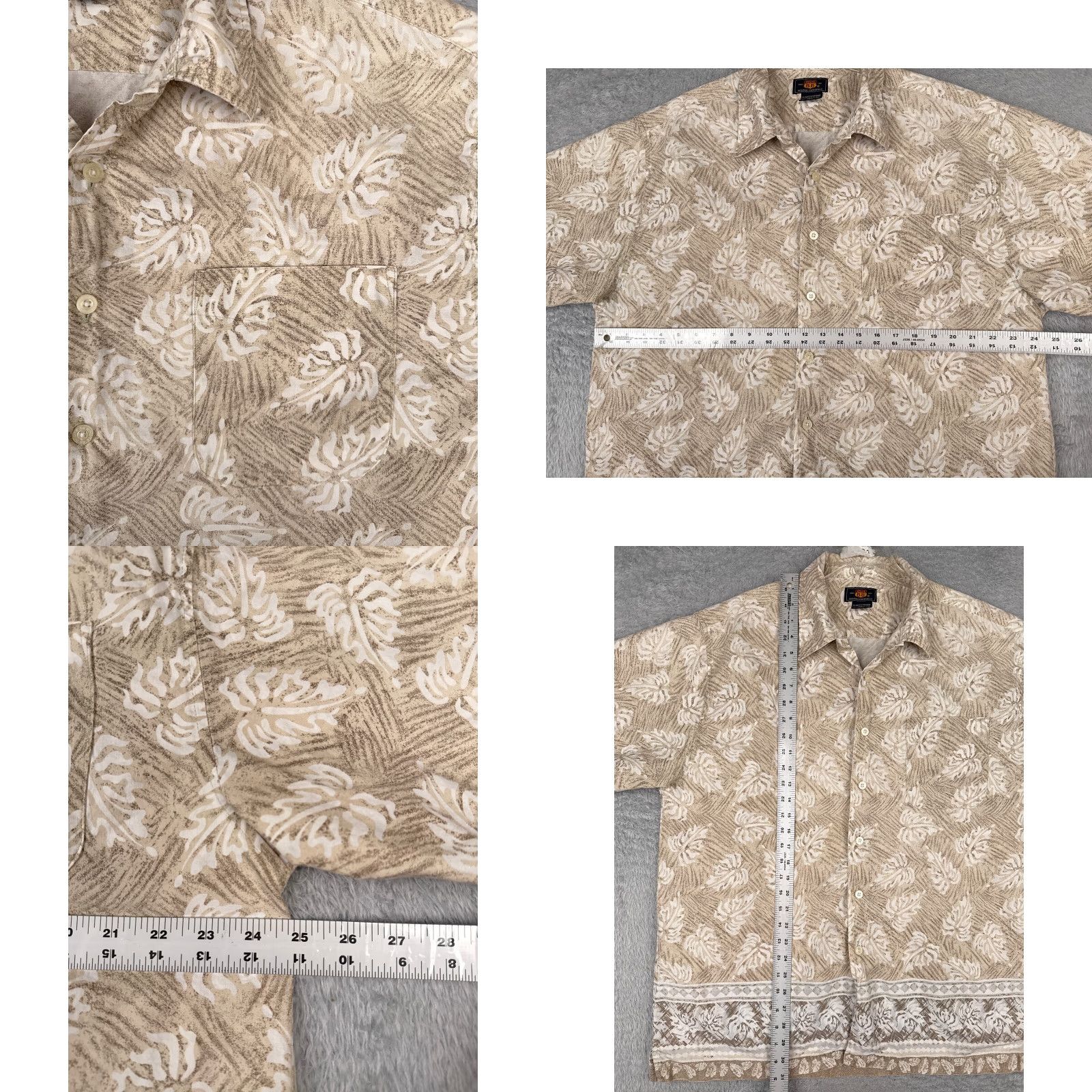 Route 66 VINTAGE Route 66 Shirt Men Extra Large Beige Floral Leaf Button Up Hawaiian 100% Cotton Size US XL / EU 56 / 4 - 8 Thumbnail
