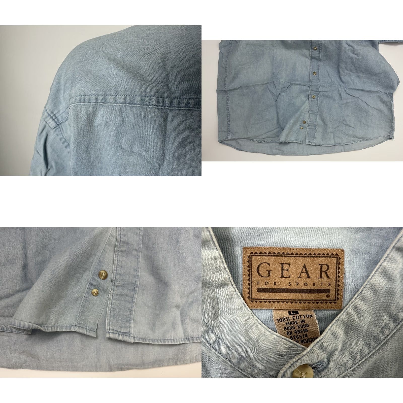 Vintage VINTAGE Florida Gators Shirt Gear for Sports Chambray Band Collar Mens Large Blue 90s College Football Shirt Size US L / EU 52-54 / 3 - 9 Thumbnail
