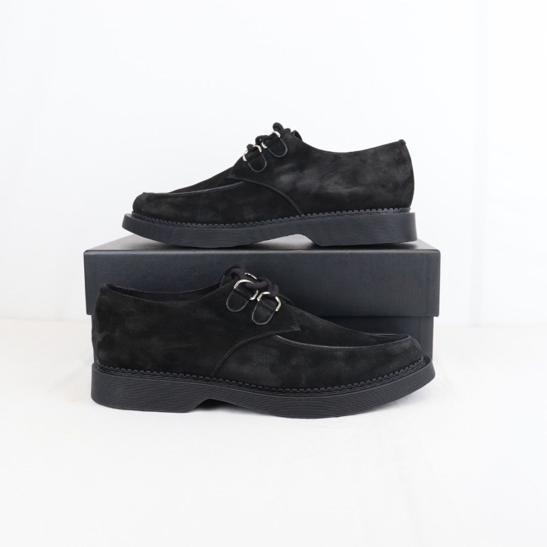 Saint Laurent Paris o1rshd1 Teddy 10 Suede Cashmere Opera Boots in Nero Size US 12 / EU 45 - 1 Thumbnail