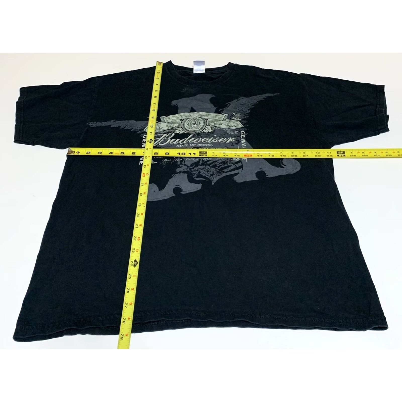 Gildan Budweiser King Of Beers Black T-shirt Men XL Short Sleeve Crew Neck Printed Logo Gesture Vintage No Size US XL / EU 56 / 4 - 4 Thumbnail