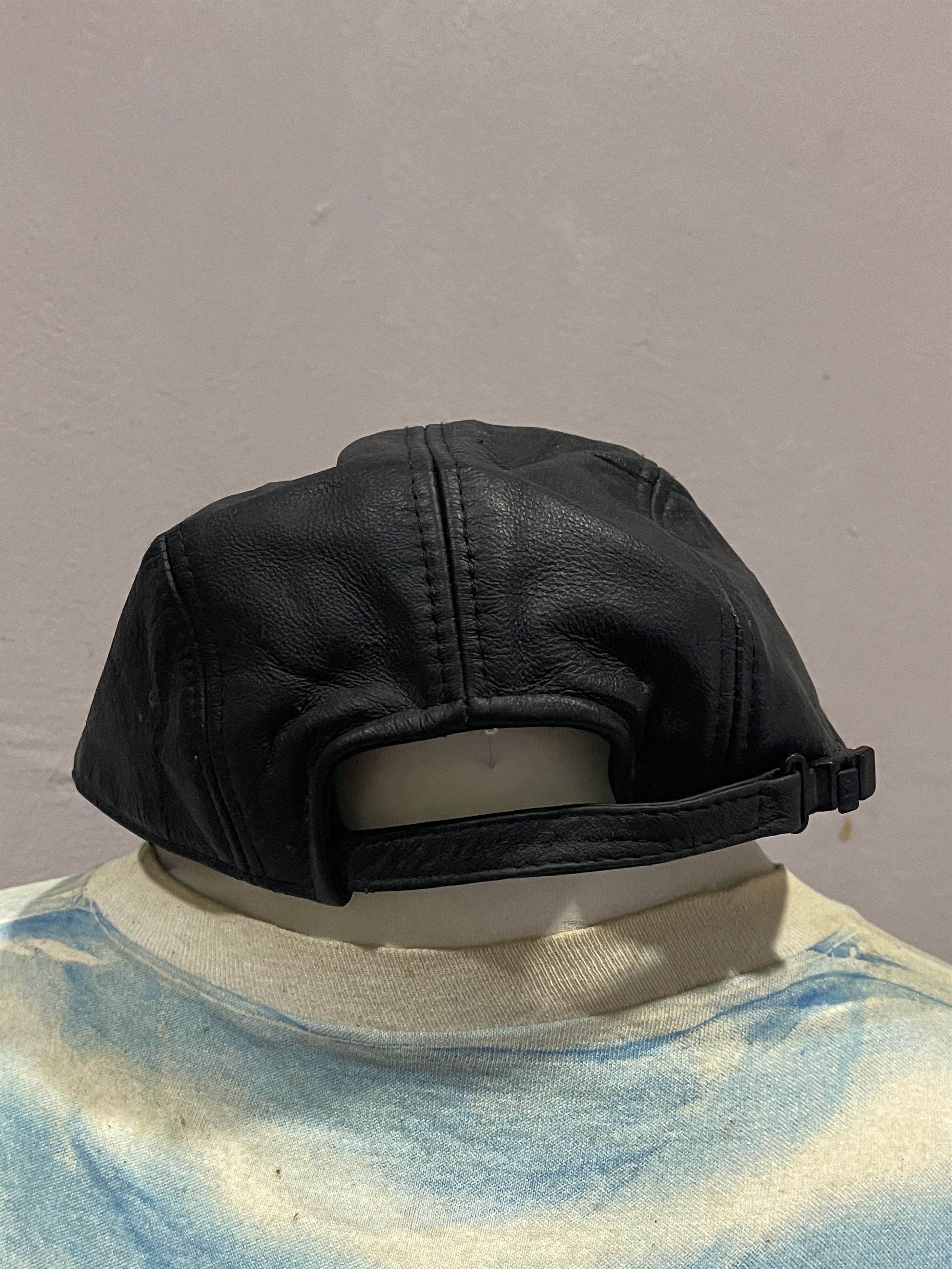 If Six Was Nine Vintage Black Leather Cap Size ONE SIZE - 2 Thumbnail