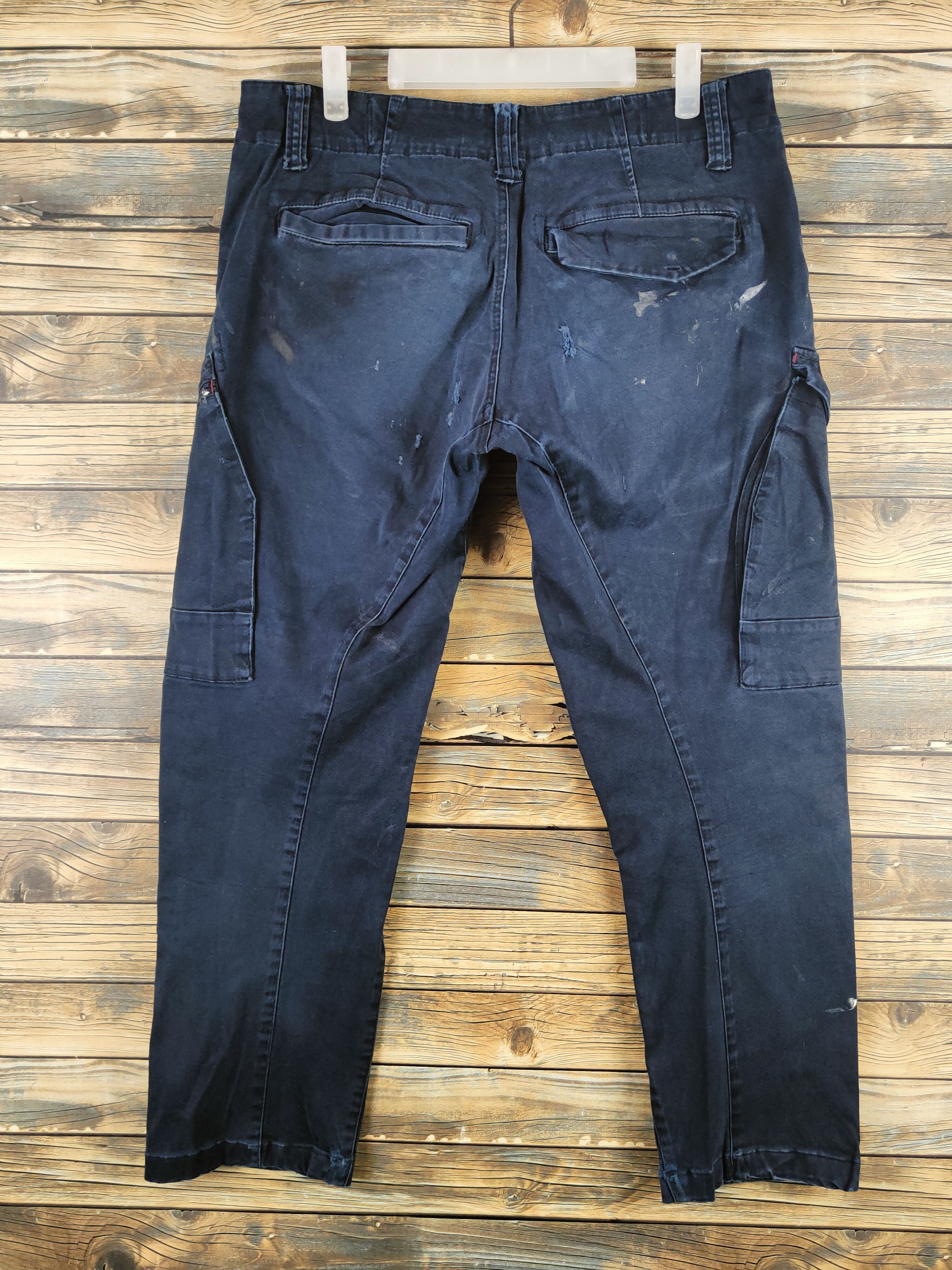 Japanese Brand Genba-Xebex Dark Blue Multipocket Cargo Pants #S2818 Size US 32 / EU 48 - 7 Thumbnail