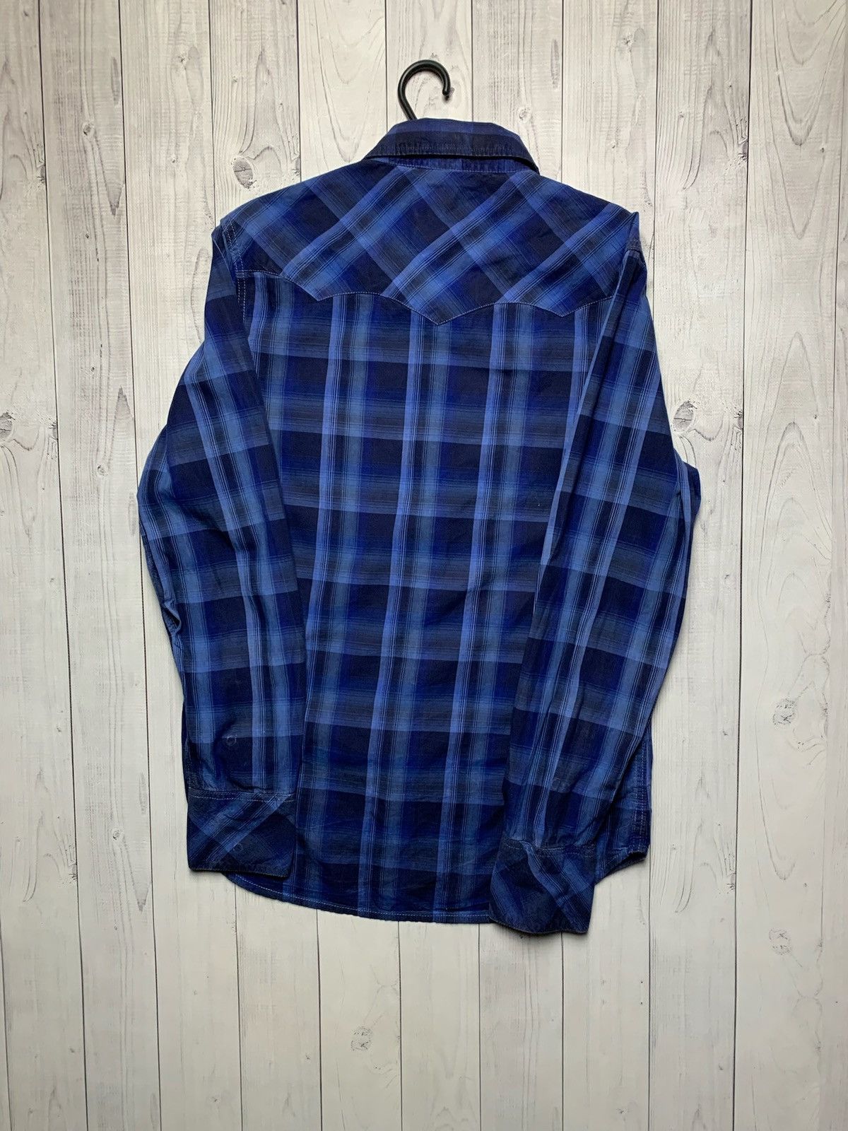 Vintage True religion plaid shirt size M blue rare
