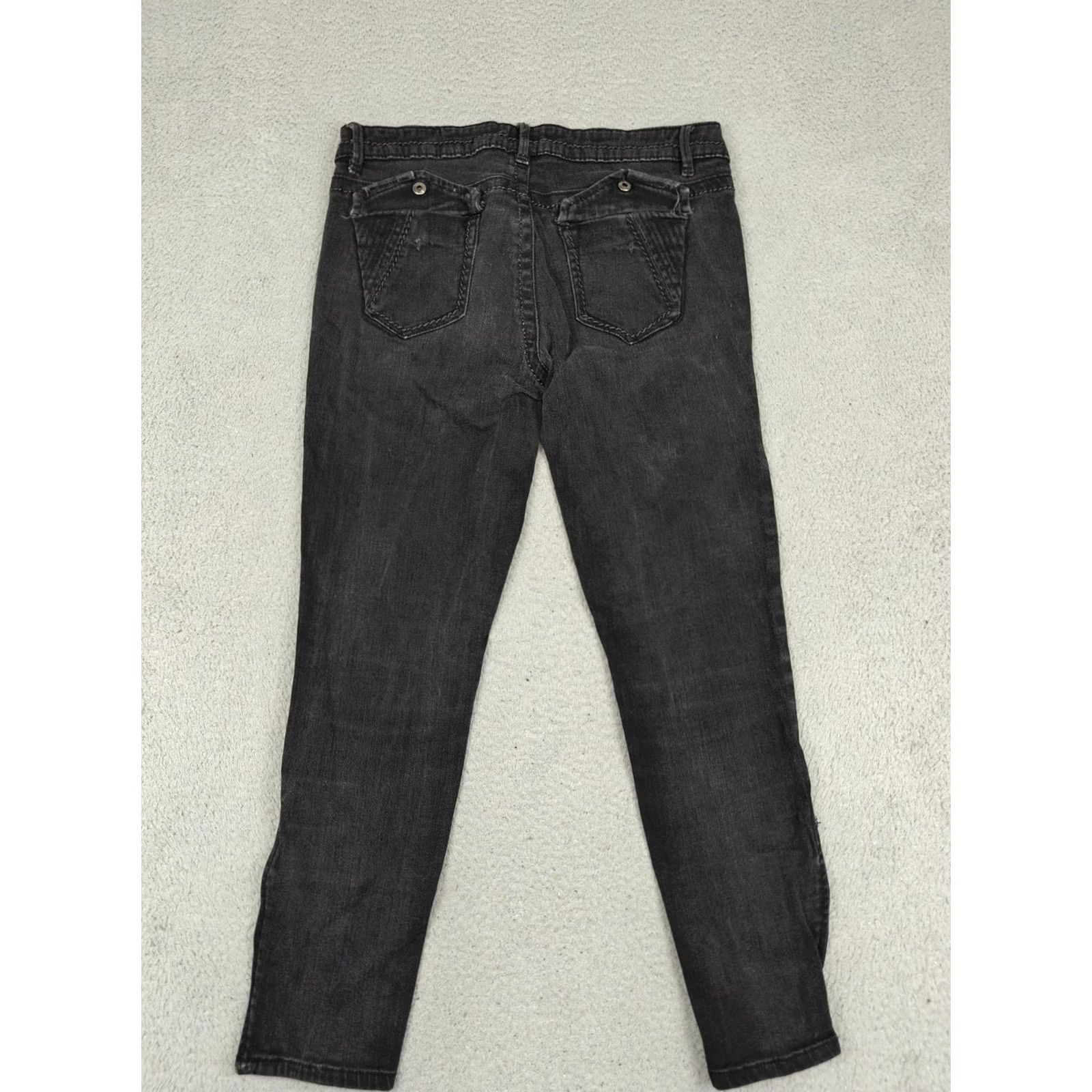 Vintage VINTAGE Arden B Jeans Womens 10 Black Charcoal Skinny Studded Ankle Zip Y2K Pants Womens Jeans Size 32" / US 10 / IT 46 - 5 Thumbnail