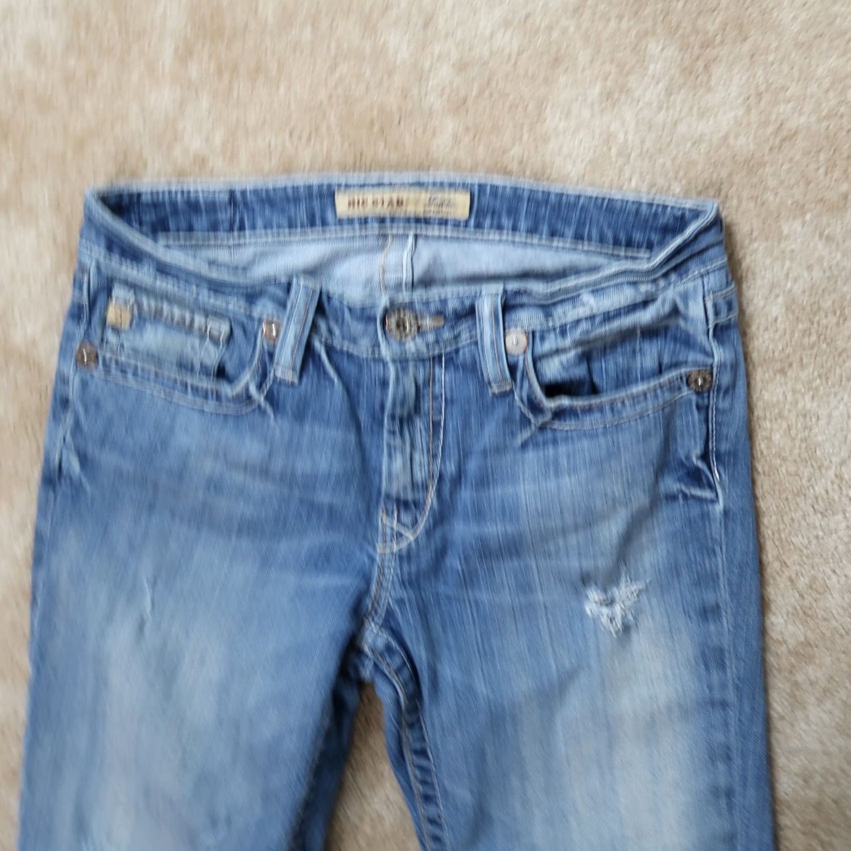 Denime BIG STAR Maddie Capri Jeans Women's 29 Blue stretch Denim Capris Slim 5-Pocket Embroidered Solid Color Jeans Mens? No, Women’s Slim Blue Capris 29 Size 29" - 2 Thumbnail