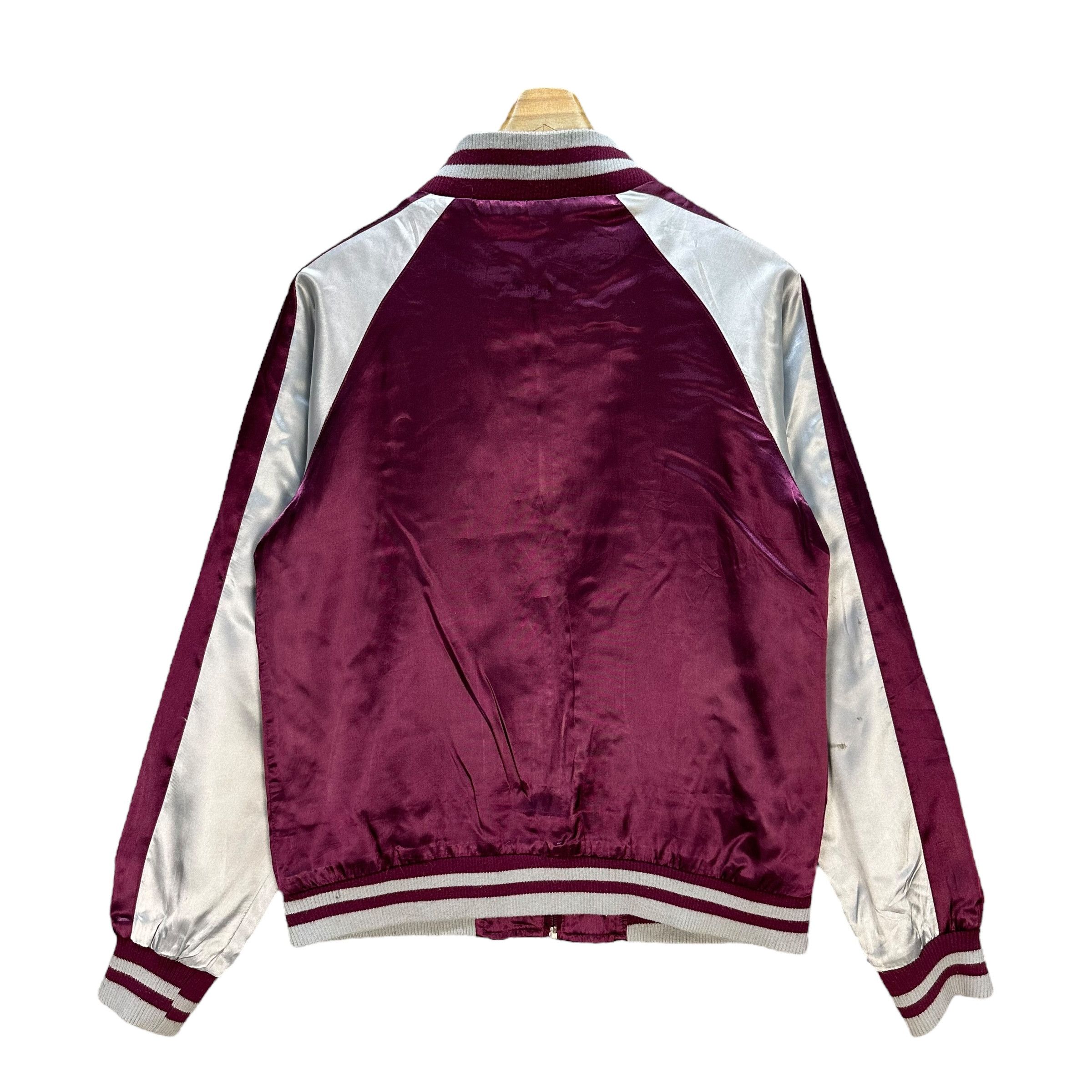 Japanese Brand CAMPANELLO Magenta Satin Sukajan Bomber Jacket #A39-0884 Size US L / EU 52-54 / 3 - 12 Thumbnail