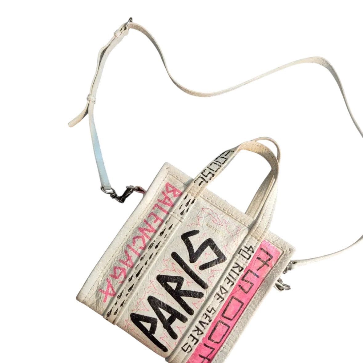 Balenciaga Balenciaga Graffiti Printed Bazar Tote Bag Size ONE SIZE - 3 Thumbnail