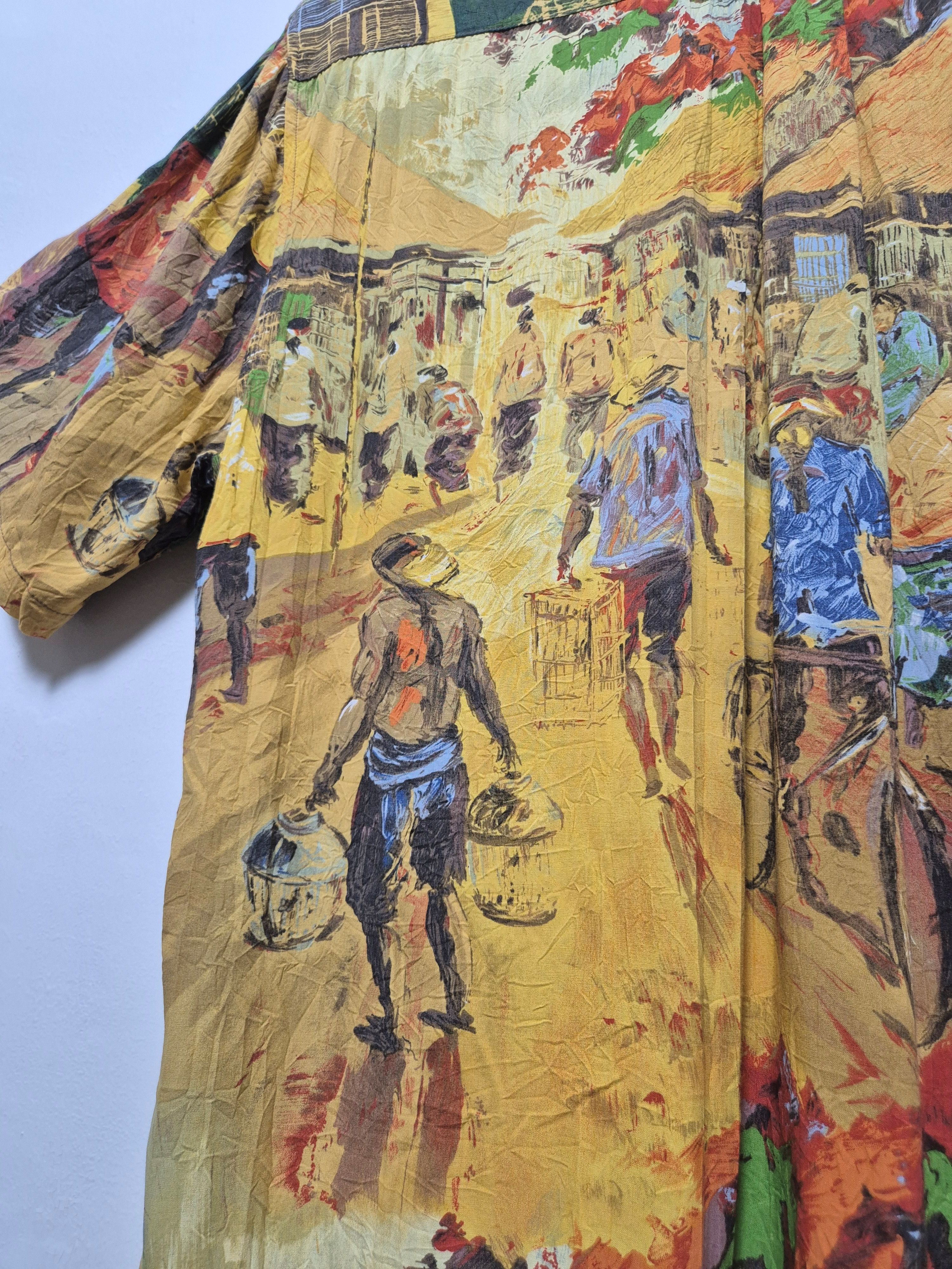 Jams World Jams World Village Graphic All-Over Print Rayon Shirt Size US L / EU 52-54 / 3 - 9 Thumbnail