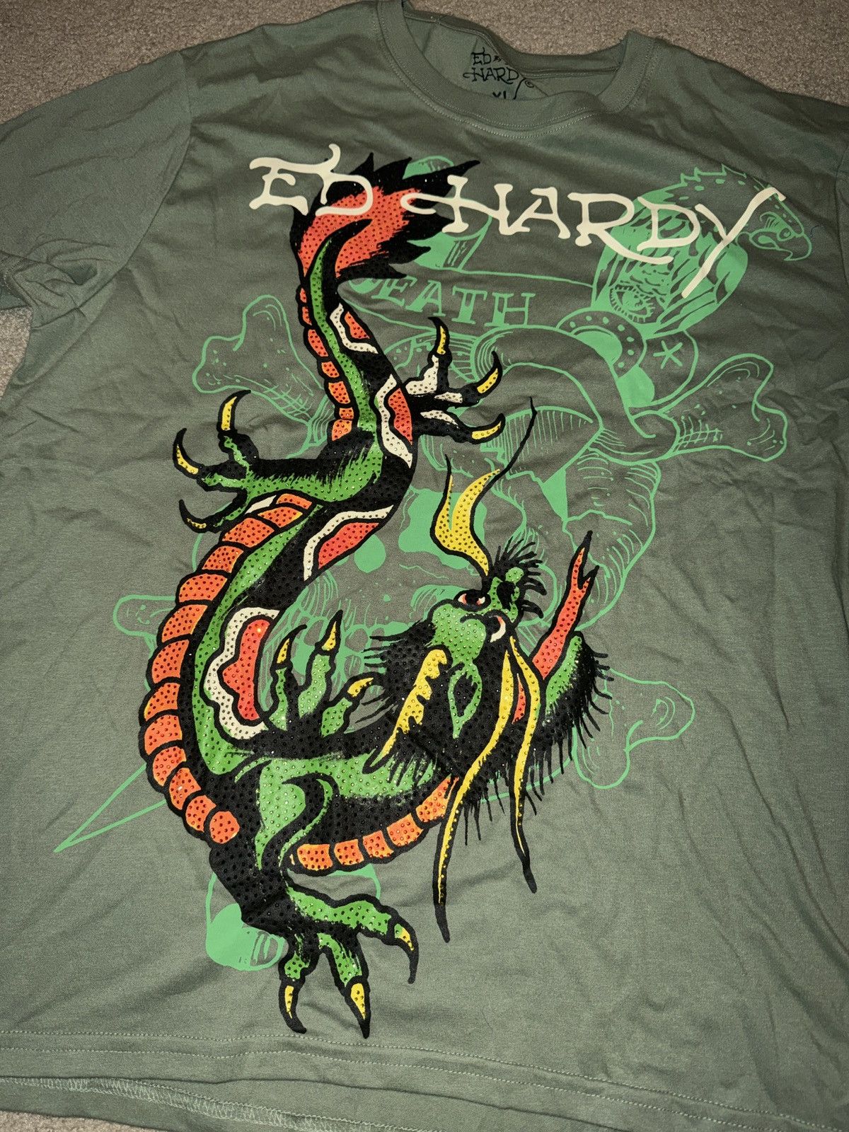Ed Hardy Brand new with tags bedazzled Ed Hardy dragon T-shirt Size US XL / EU 56 / 4 - 2 Thumbnail